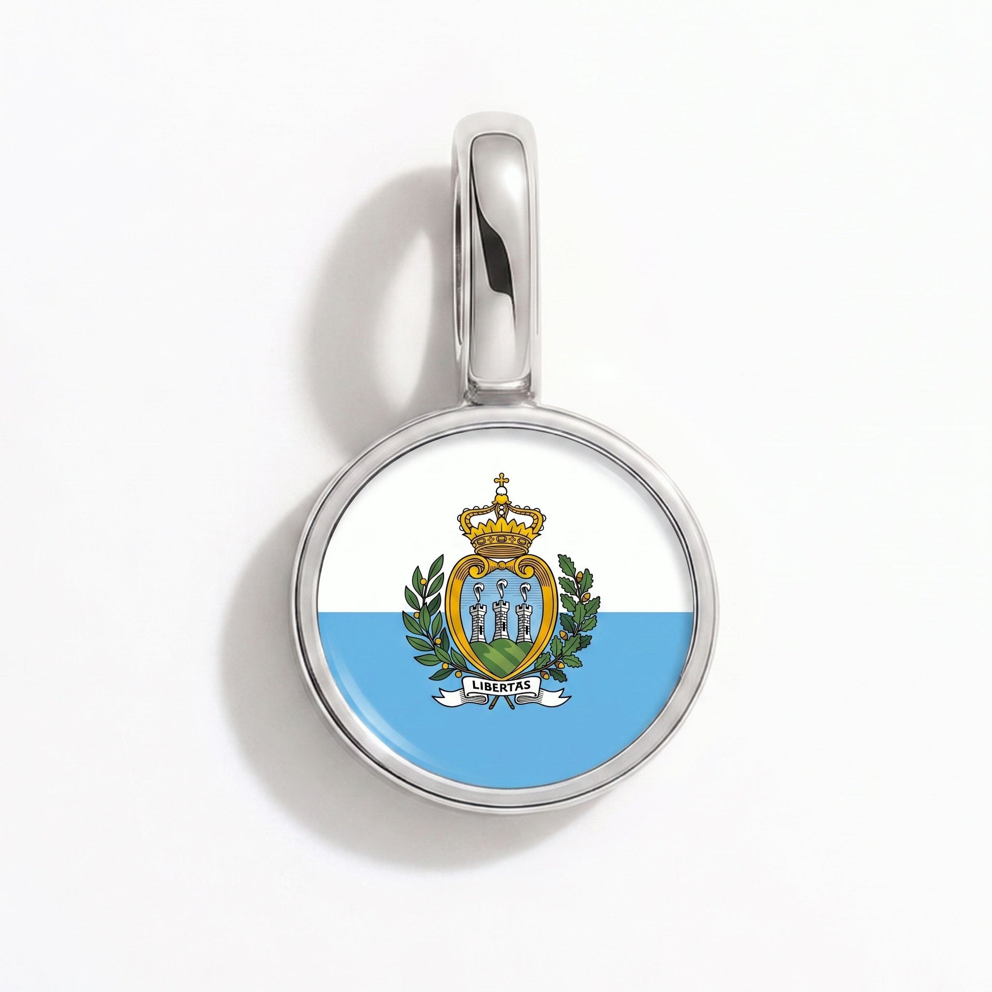 Charm bandera San Marino – rectangular plata