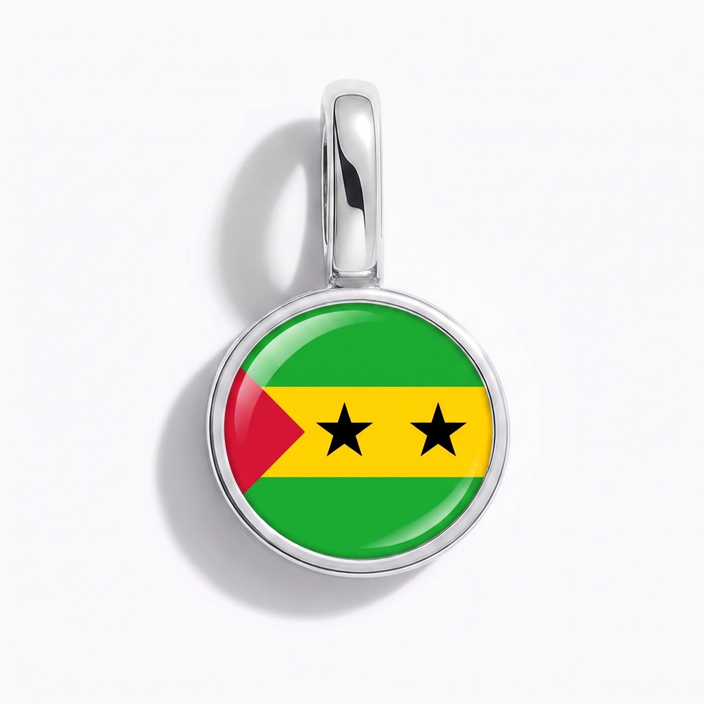 Charm bandera Santo Tomé y Príncipe – rectangular plata