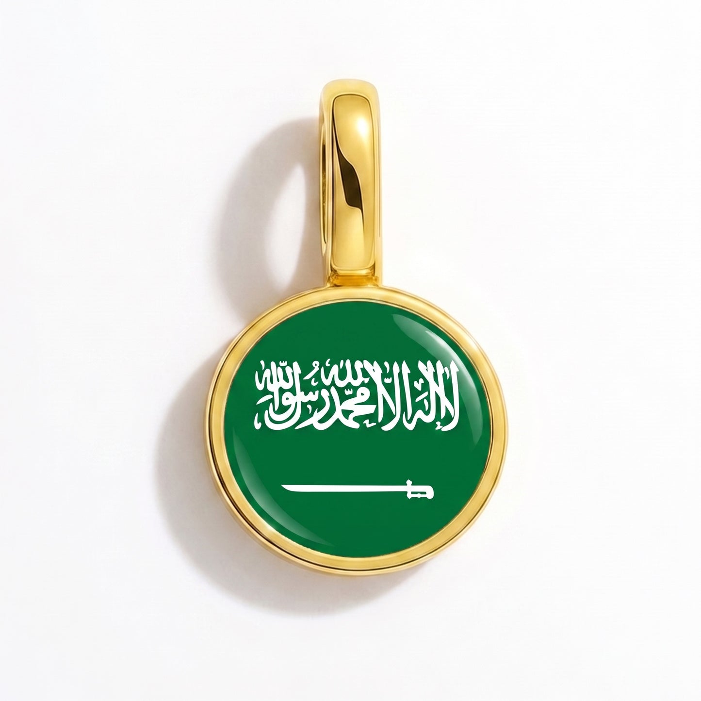 Charm bandera Arabia Saudita – redonda oro
