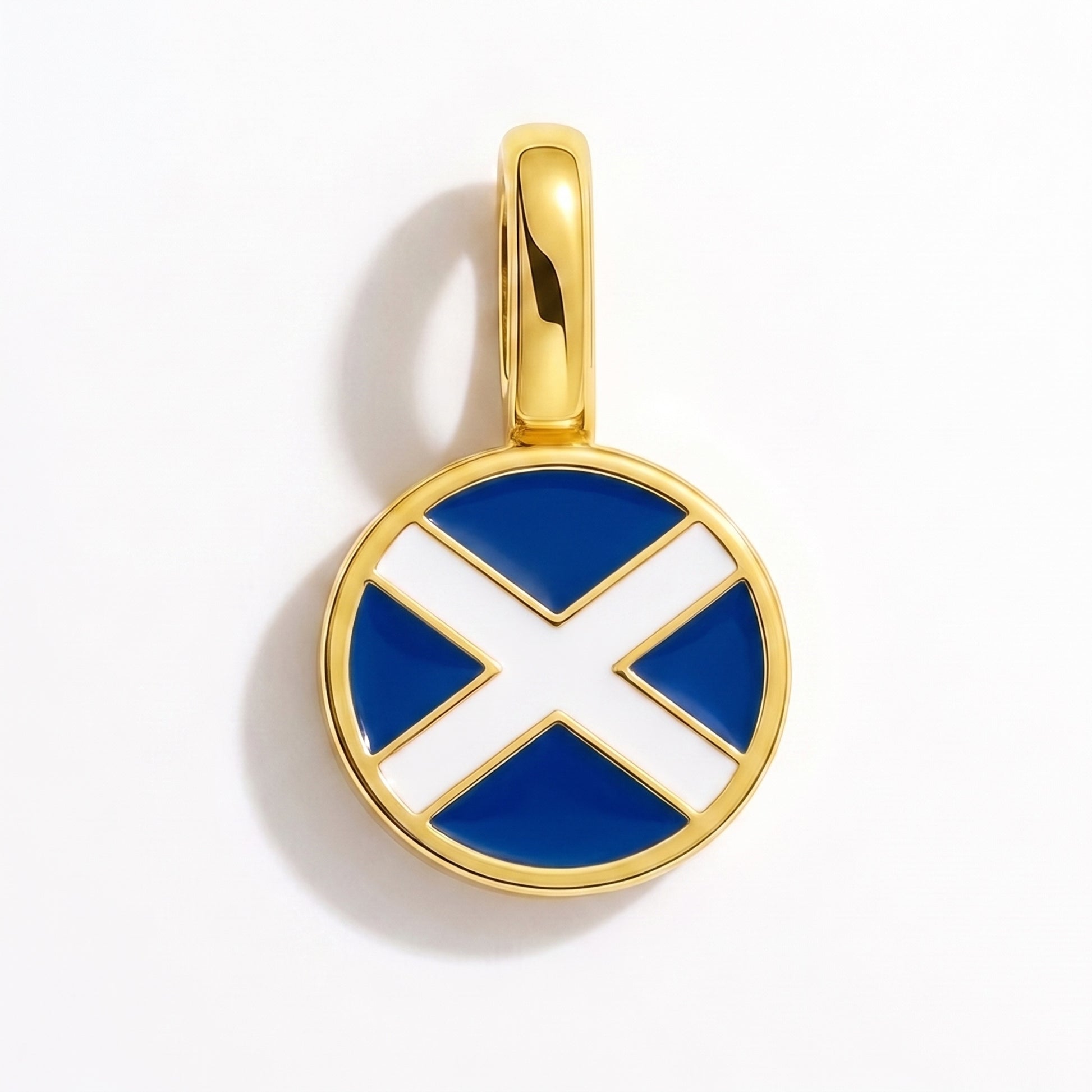 Charm bandera Escocia – redonda oro