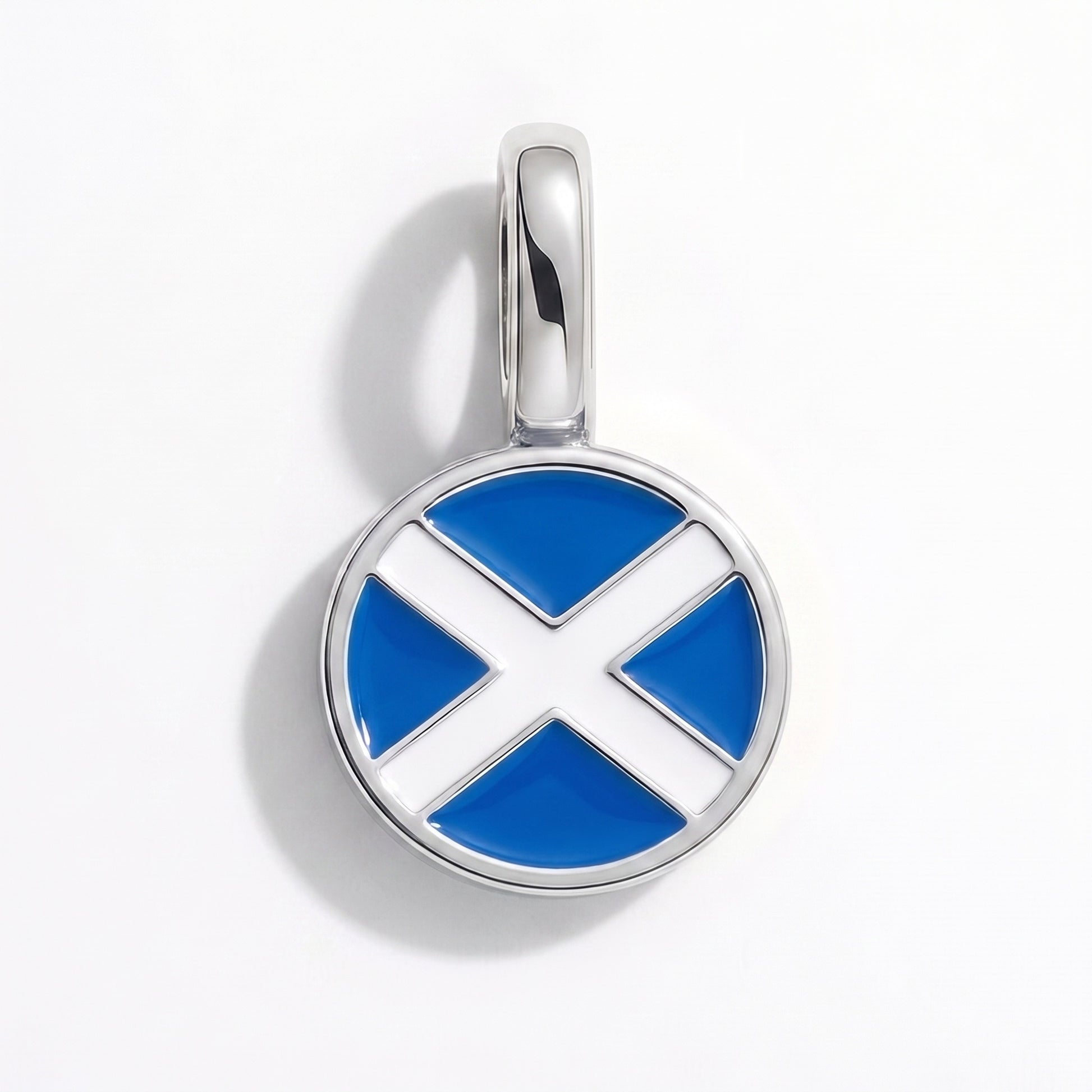 Charm bandera Escocia – redonda plata