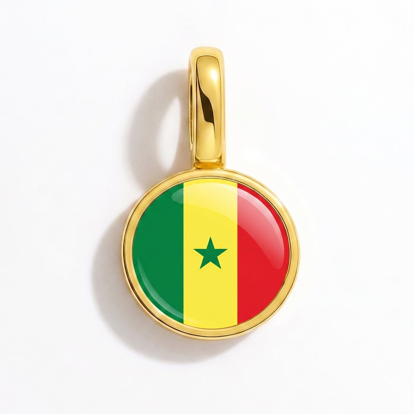 Charm bandera Senegal – rectangular oro