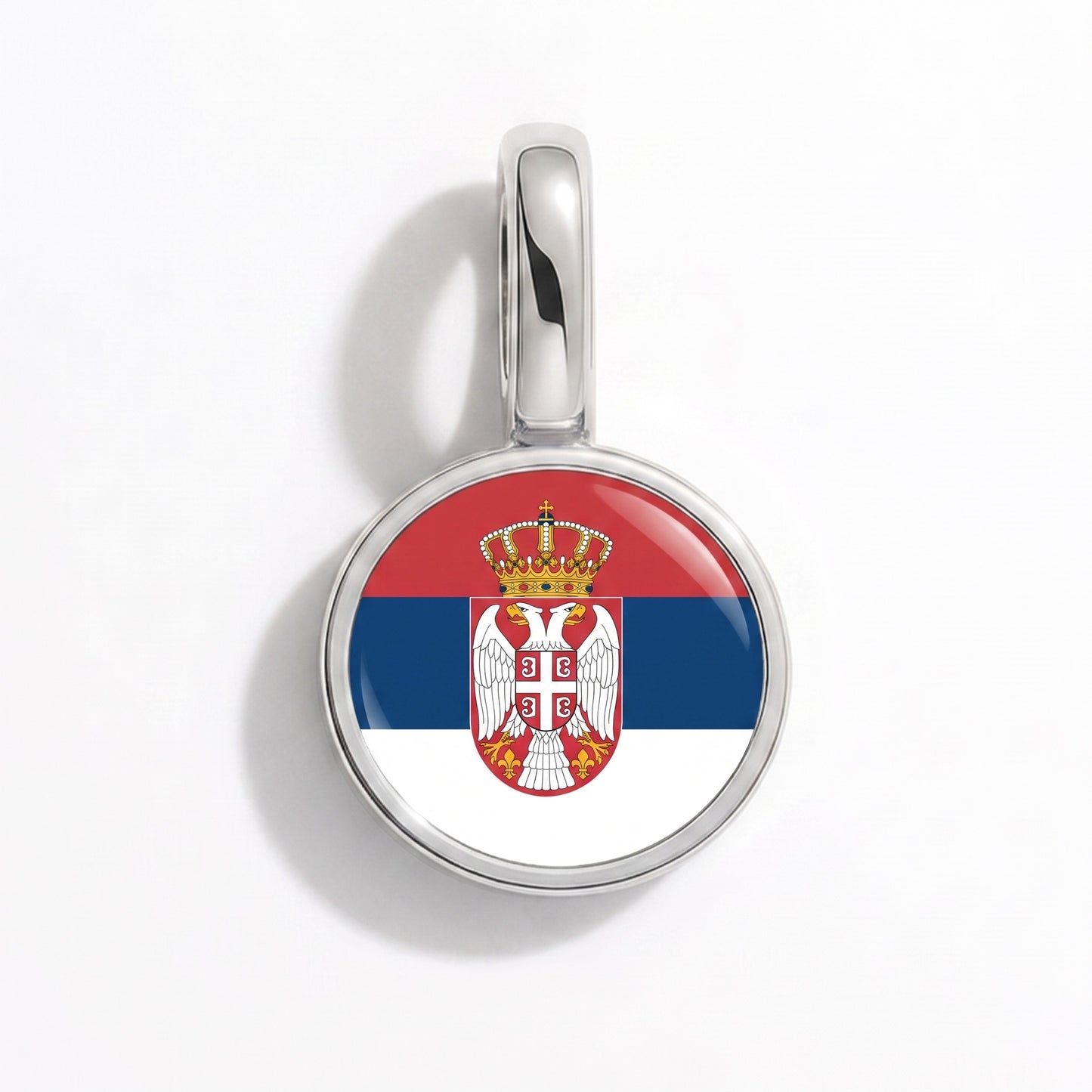 Charm bandera Serbia – redonda plata