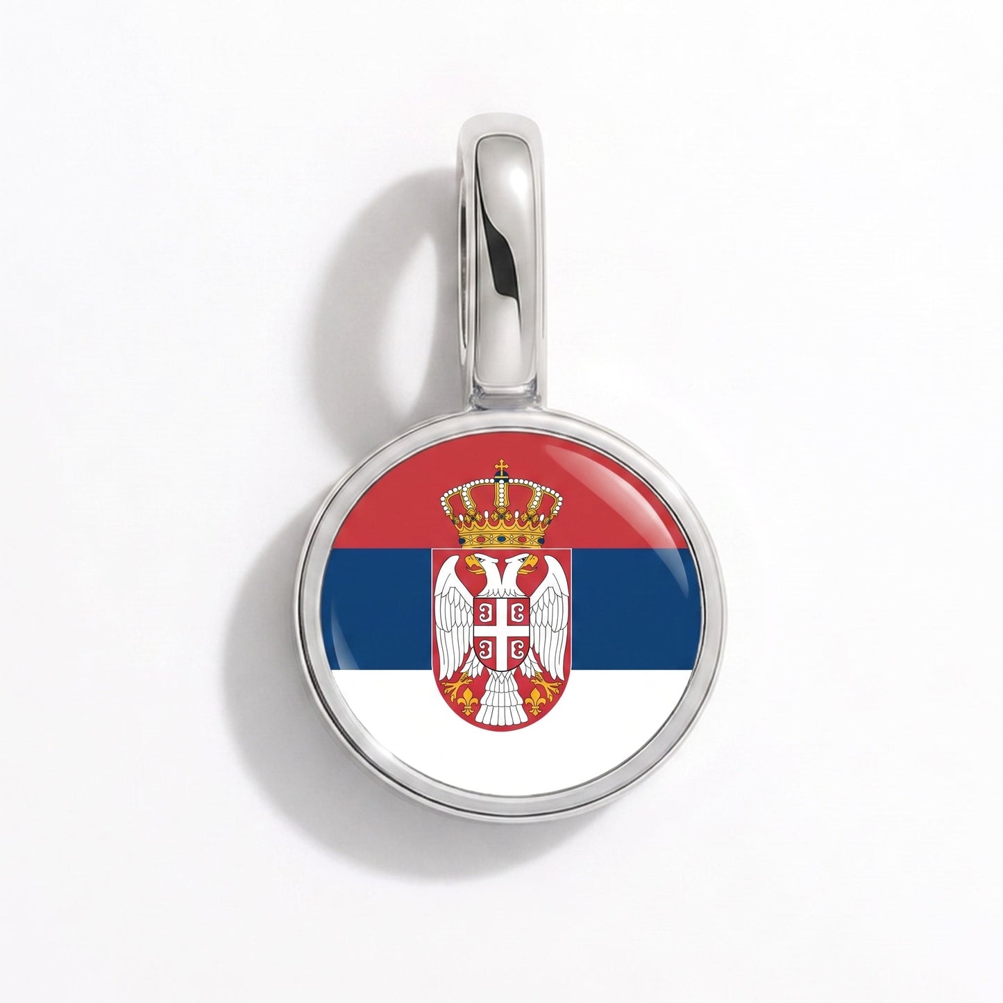Charm bandera Serbia – rectangular plata