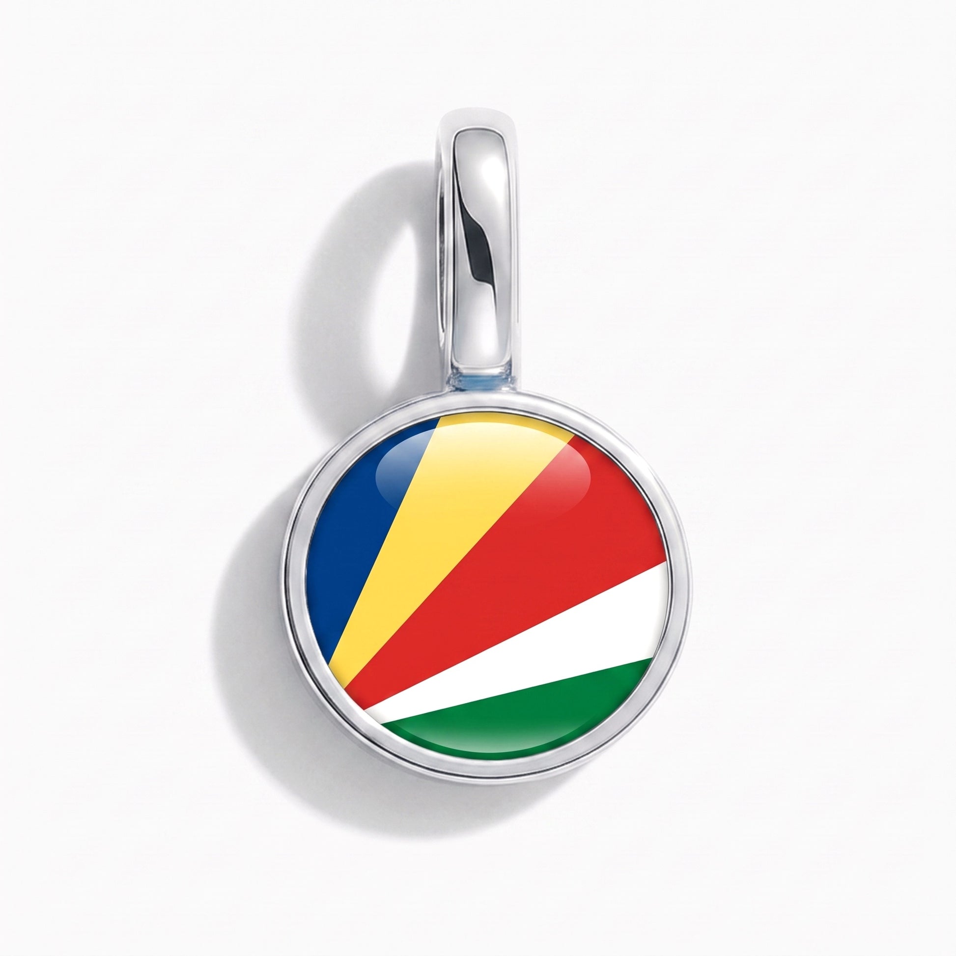 Charm bandera Seychelles – redonda plata