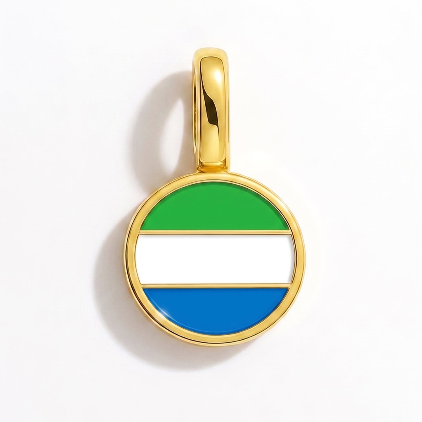 Charm bandera Sierra Leona – redonda oro