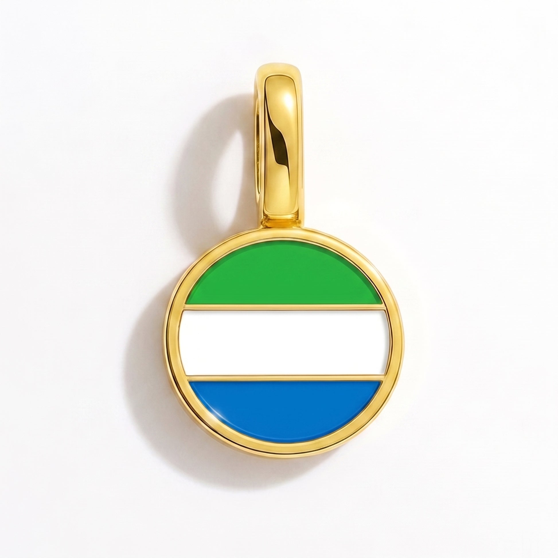 Charm bandera Sierra Leona – redonda oro