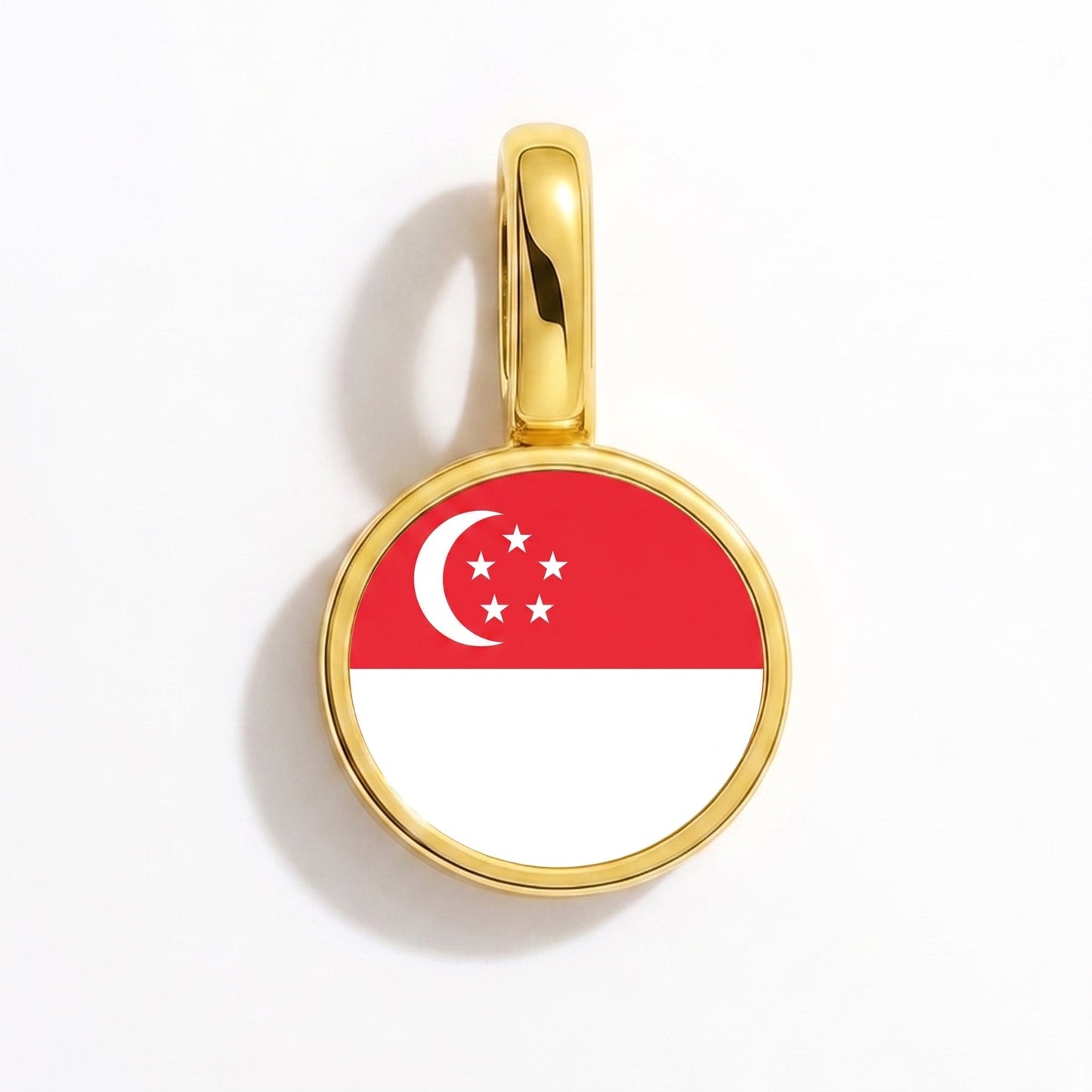Charm bandera Singapur – rectangular oro