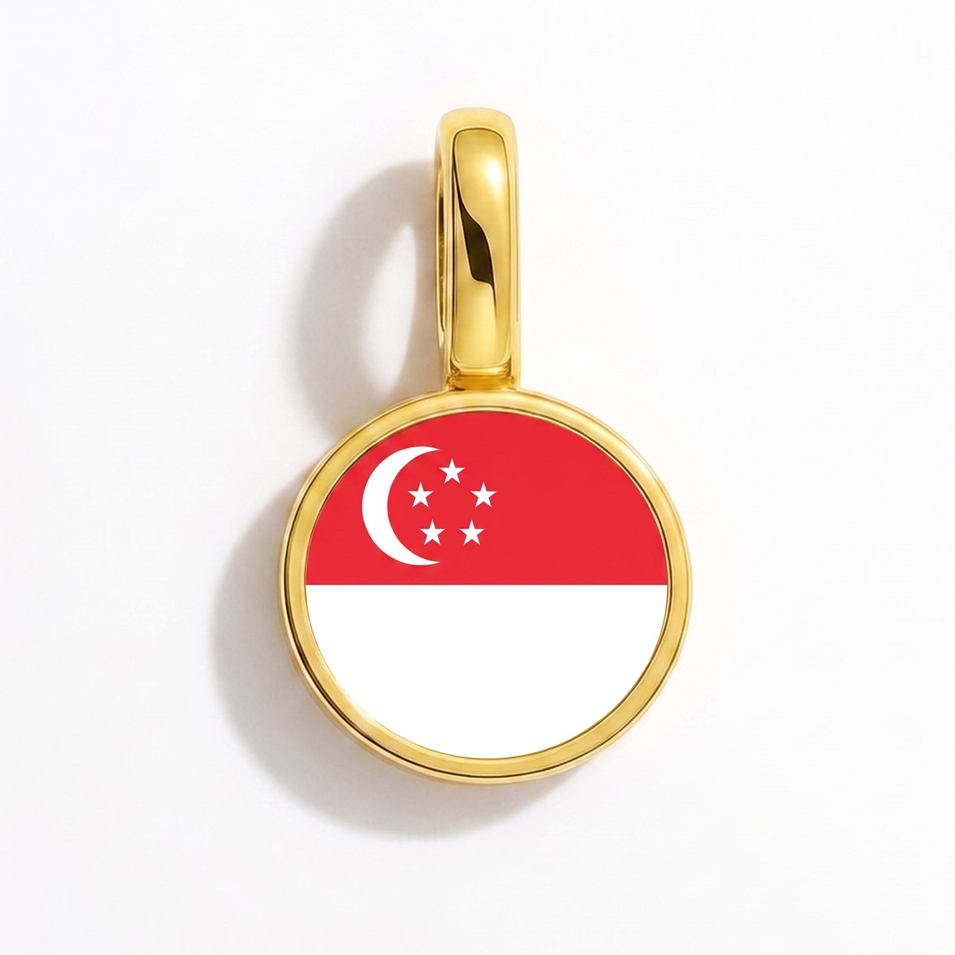 Charm bandera Singapur – rectangular oro