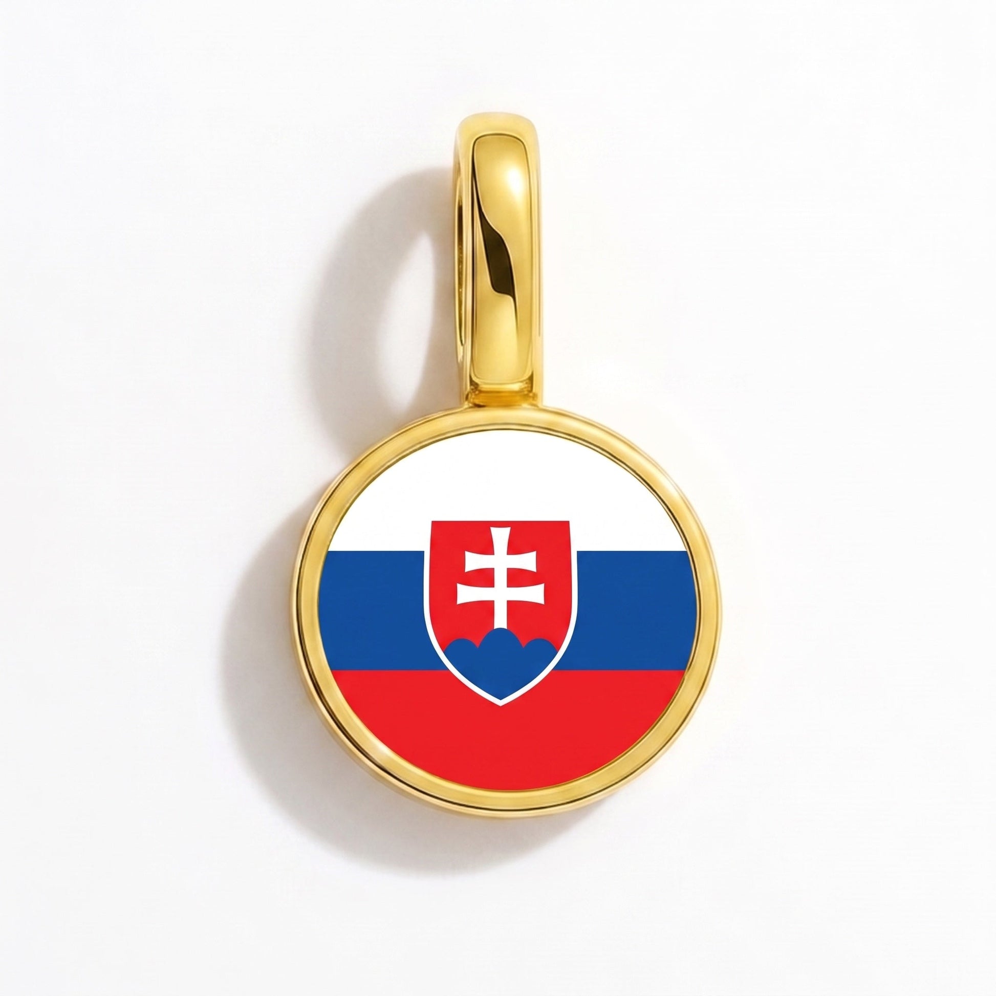 Charm bandera Eslovaquia – rectangular oro