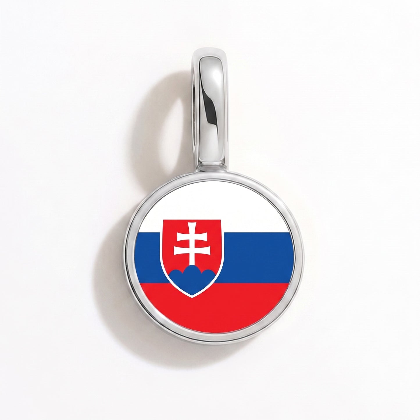 Charm bandera Eslovaquia – redonda plata