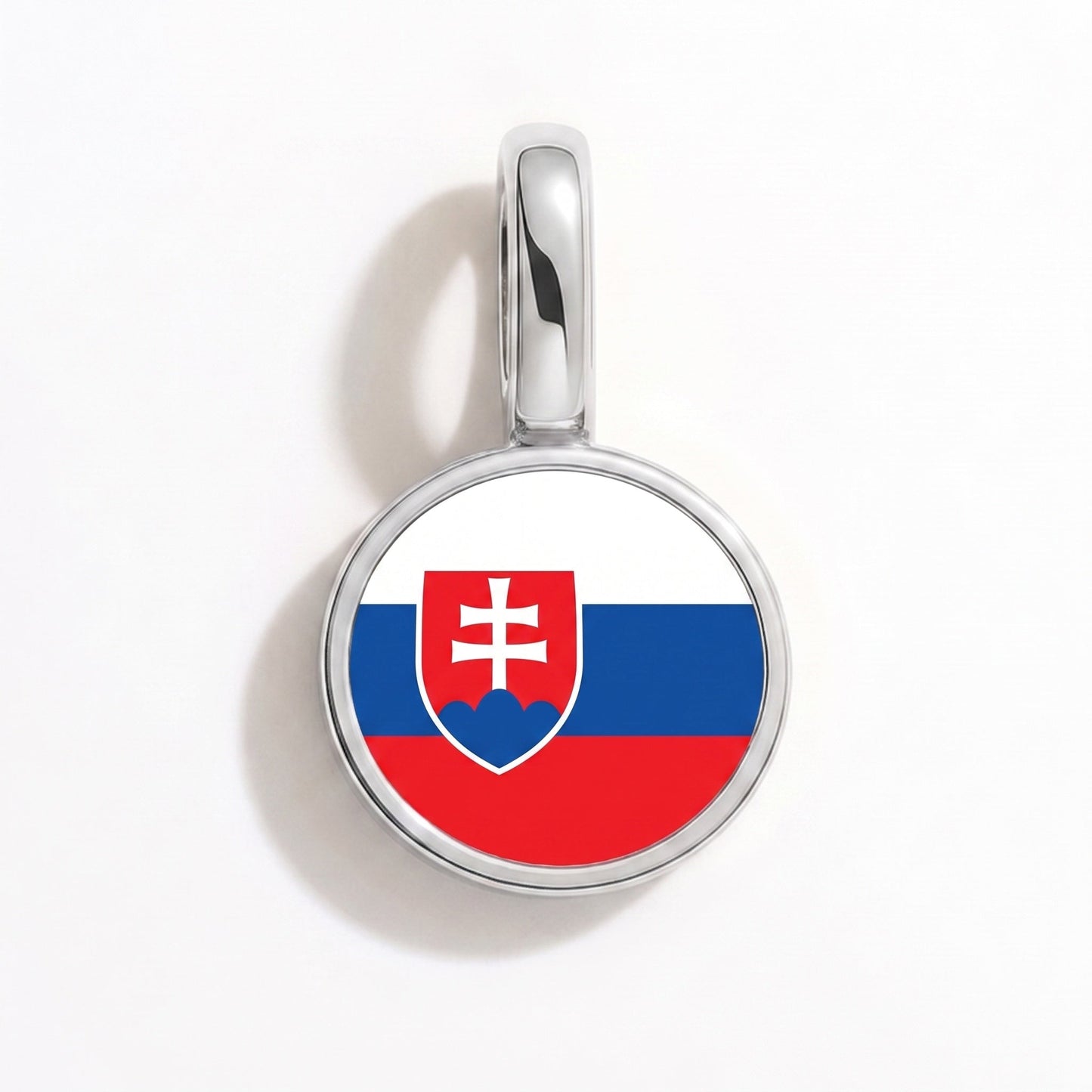Charm bandera Eslovaquia – rectangular plata