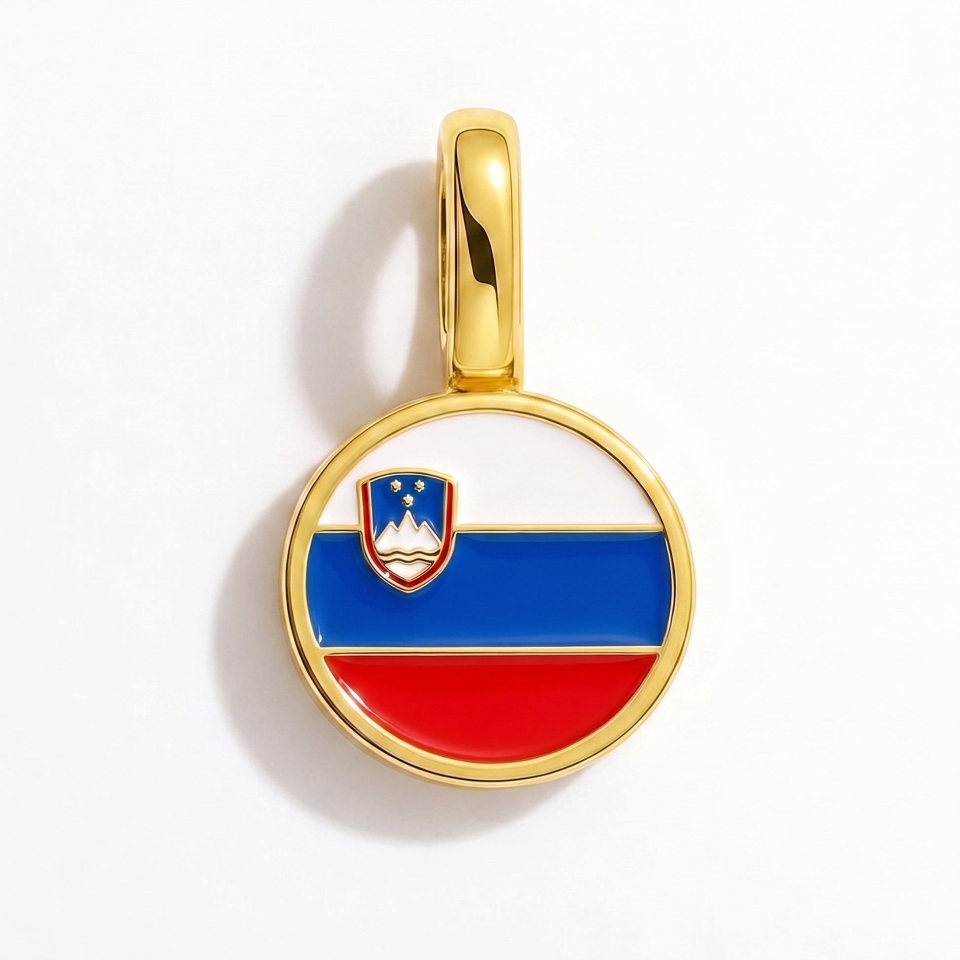 Charm bandera Eslovenia – redonda oro