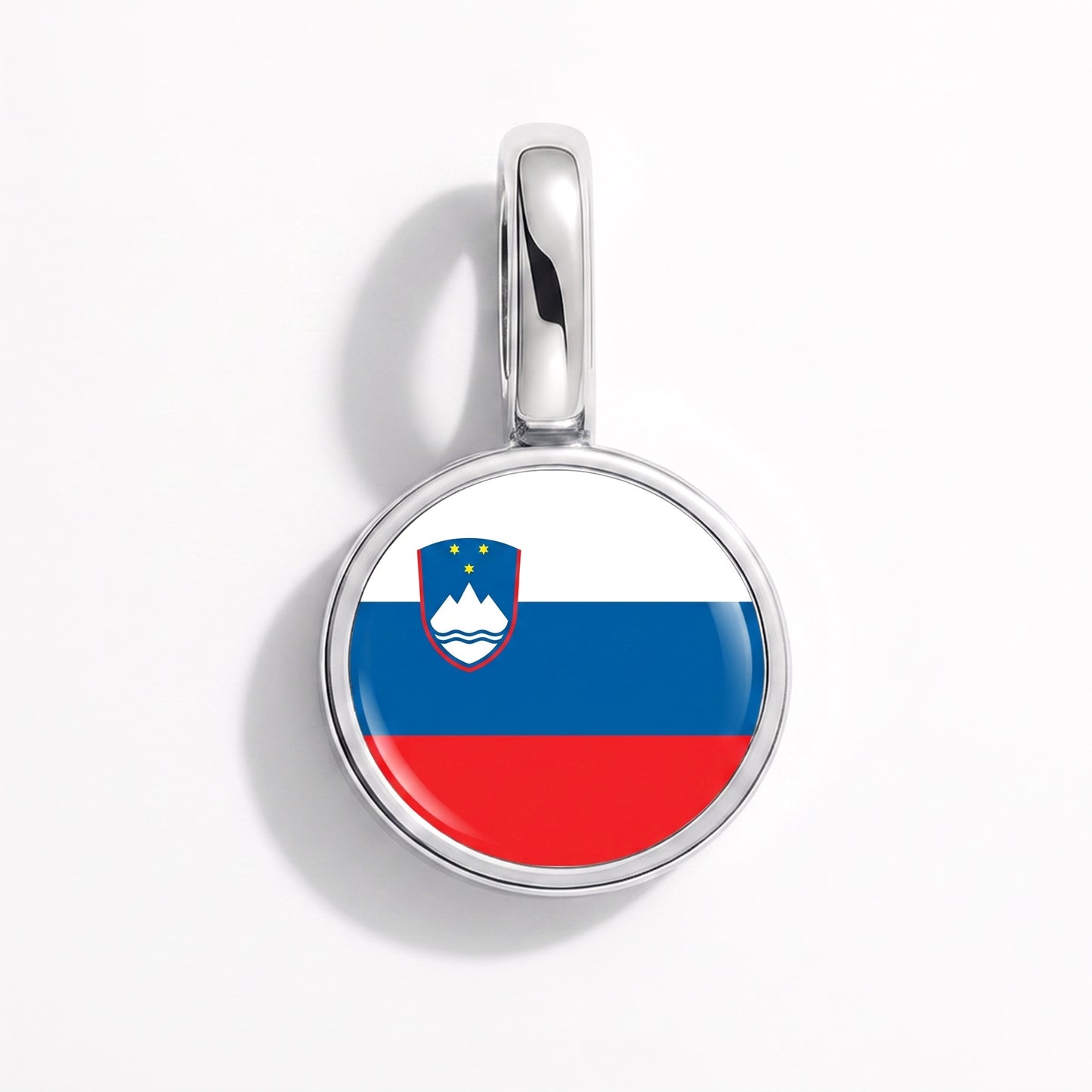 Charm bandera Eslovenia – redonda plata