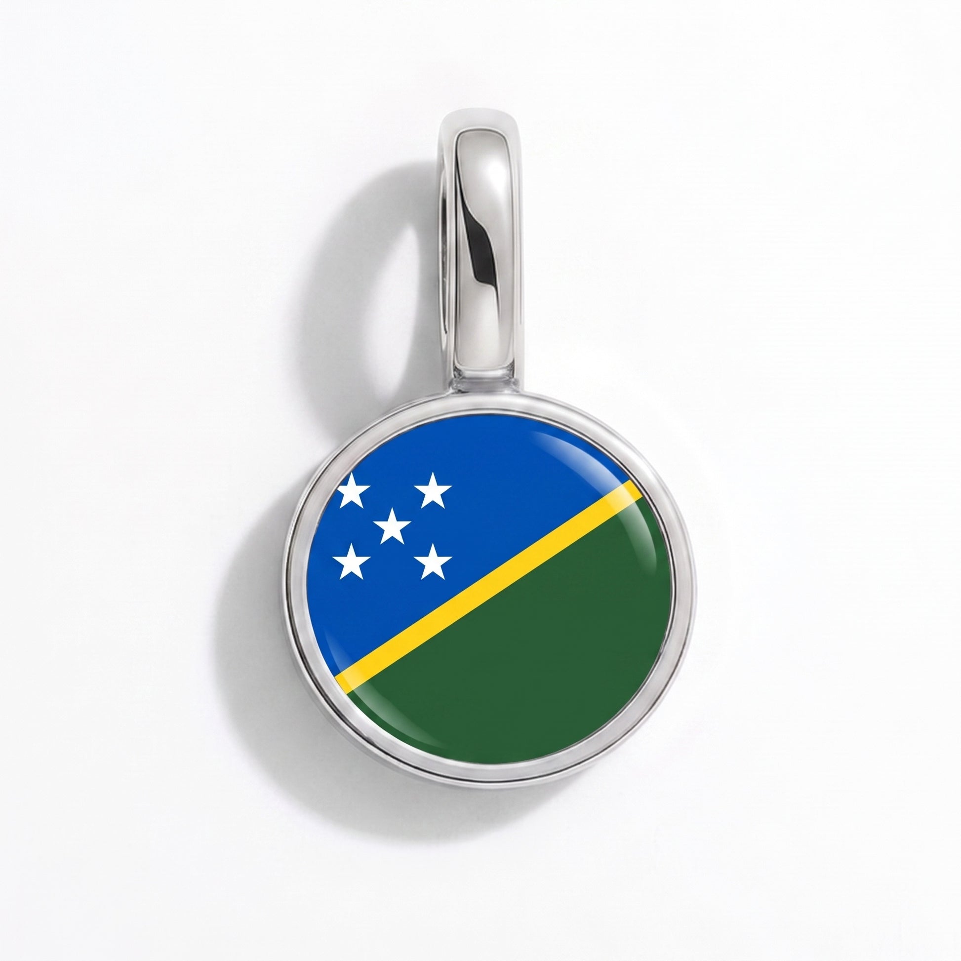 Charm bandera Islas Salomón – redonda plata