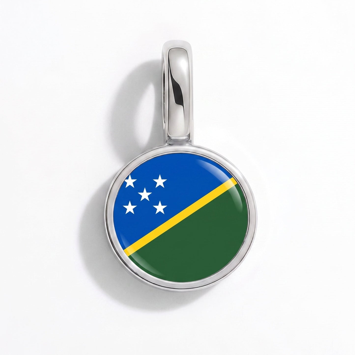 Charm bandera Islas Salomón – rectangular plata