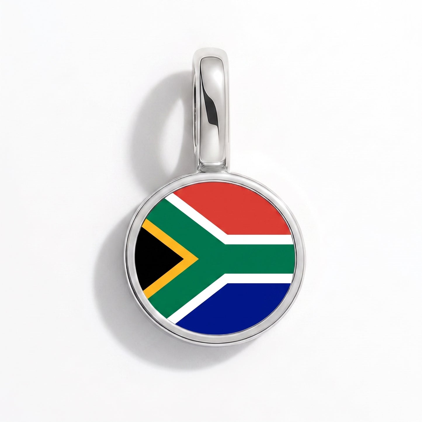 Charm bandera Sudáfrica – redonda plata