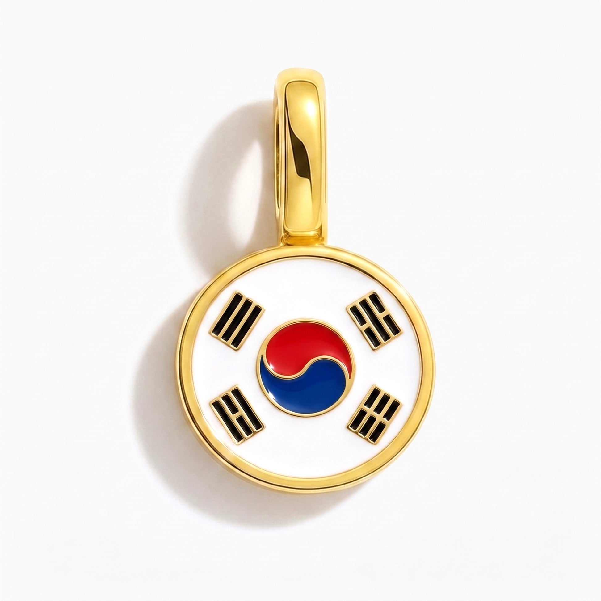 Charm bandera Corea del Sur – redonda oro