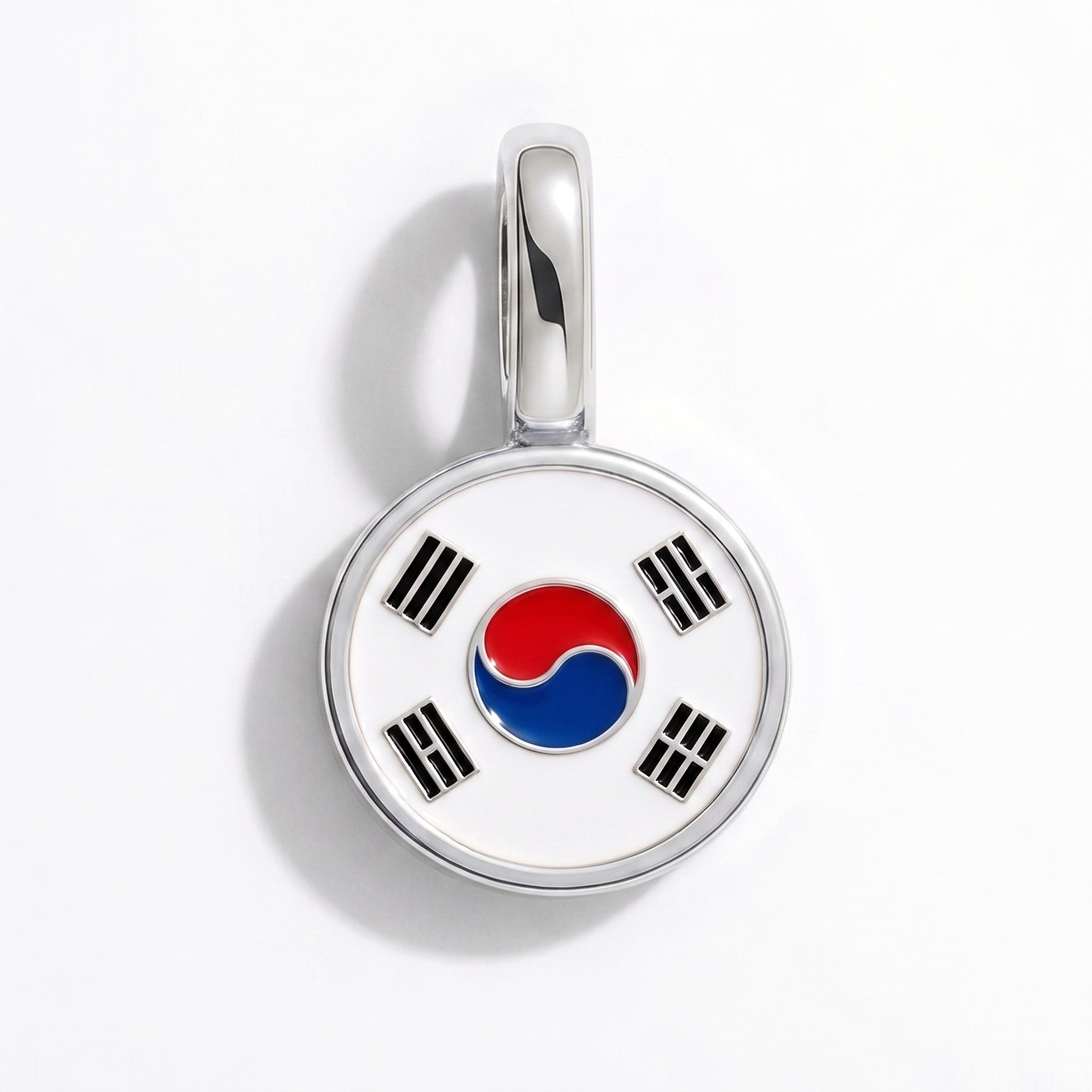 Charm bandera Corea del Sur – redonda plata