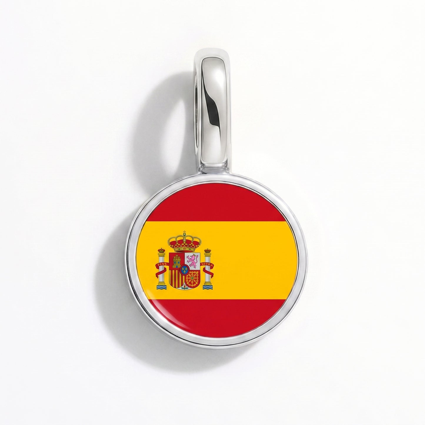 Charm bandera España – redonda plata