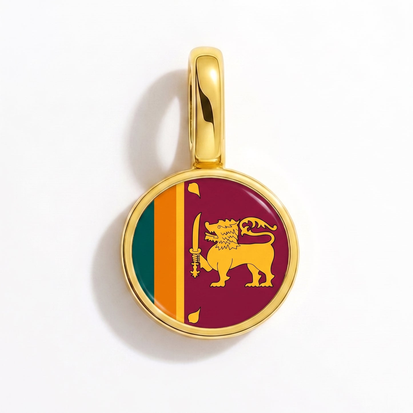 Charm bandera Sri Lanka – redonda oro