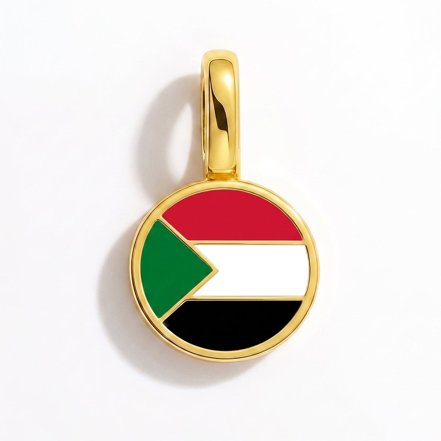 Charm bandera Sudán – rectangular oro