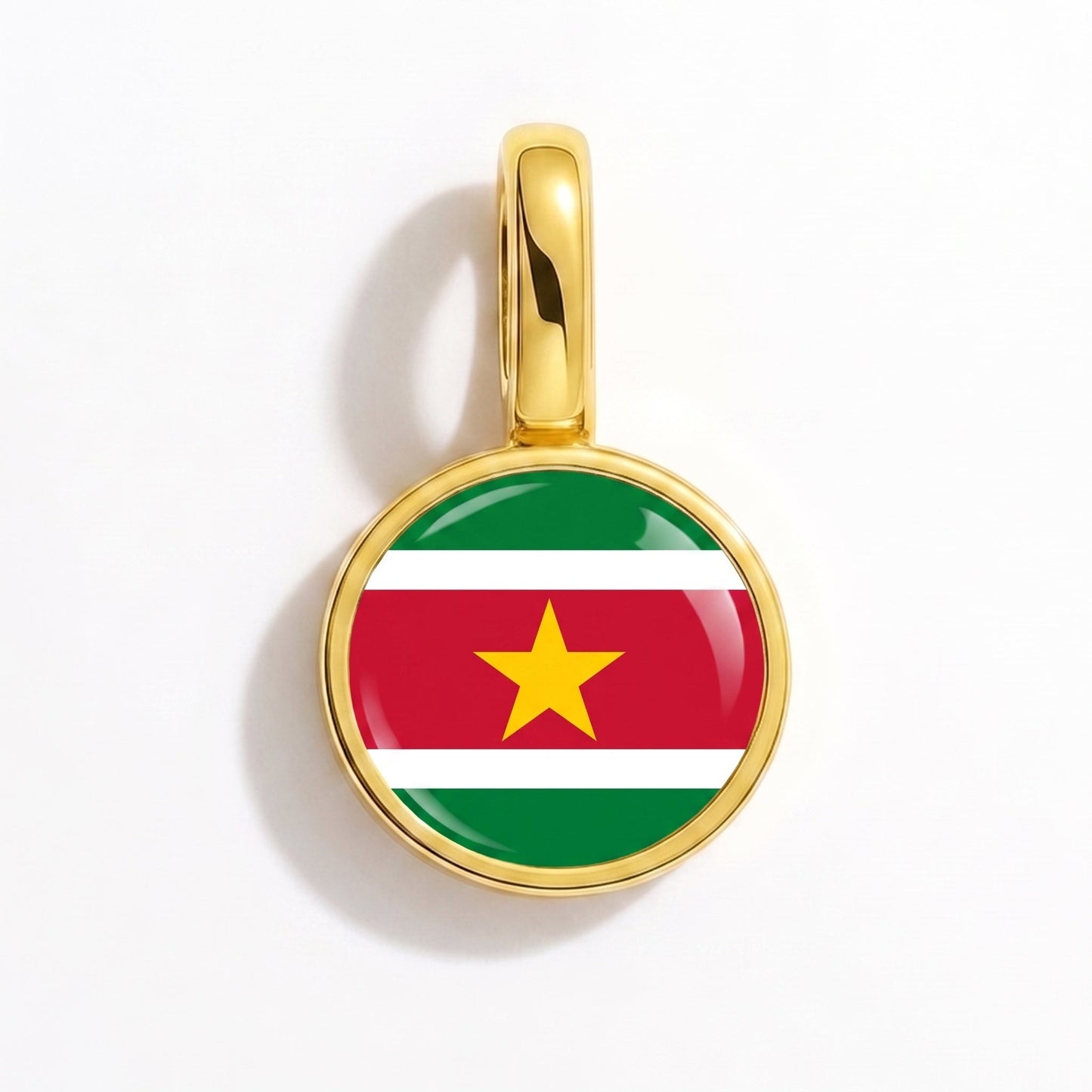 Charm bandera Surinam – rectangular oro