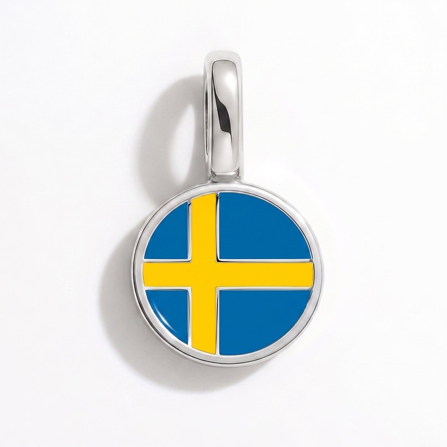 Charm bandera Suecia – redonda plata