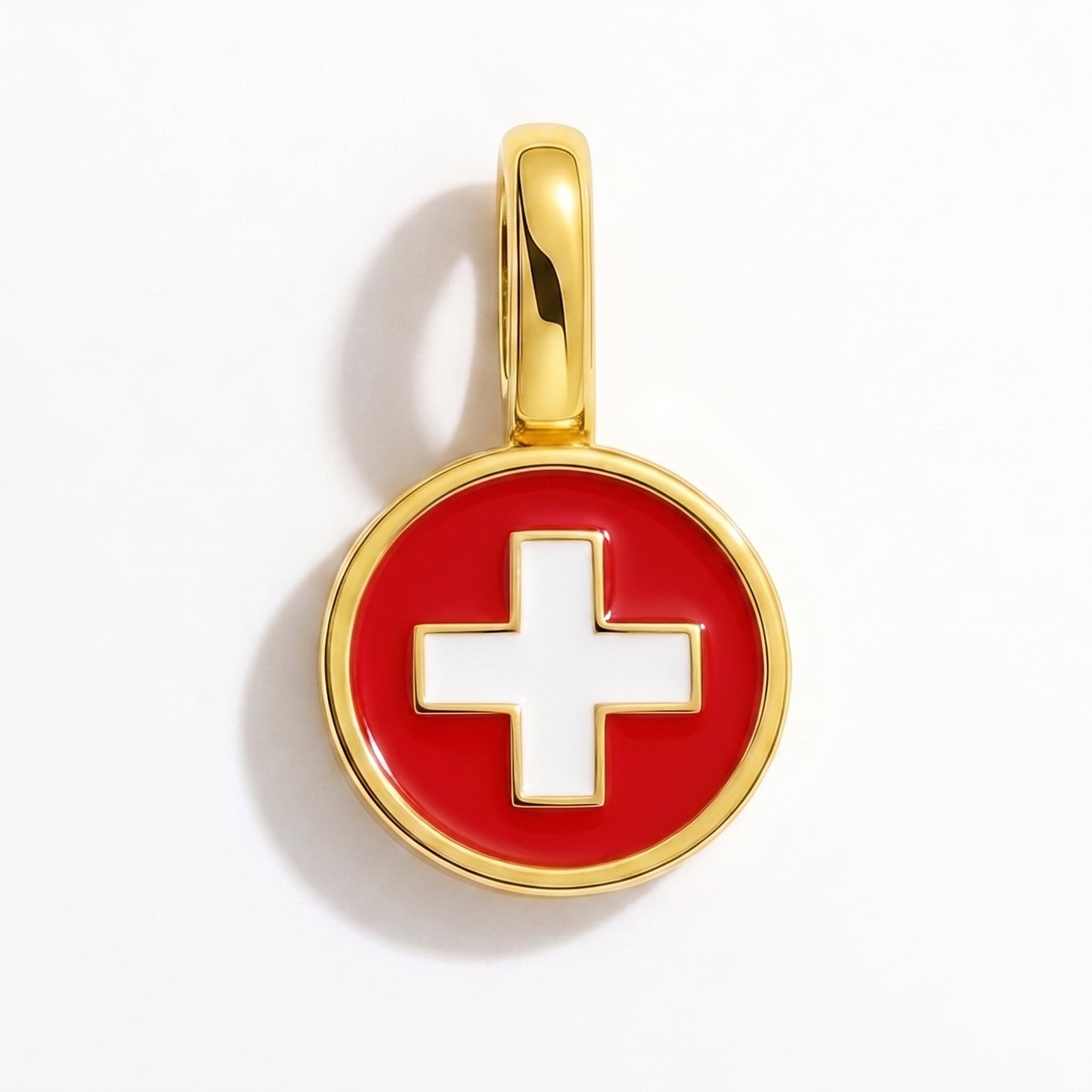 Charm bandera Suiza – redonda oro