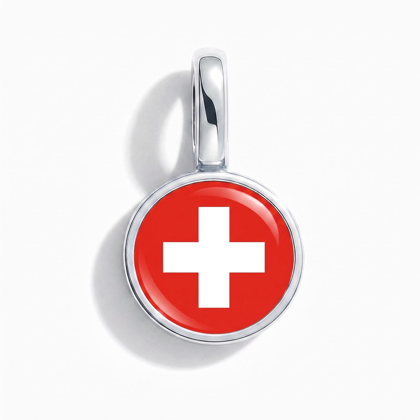 Charm bandera Suiza – redonda plata