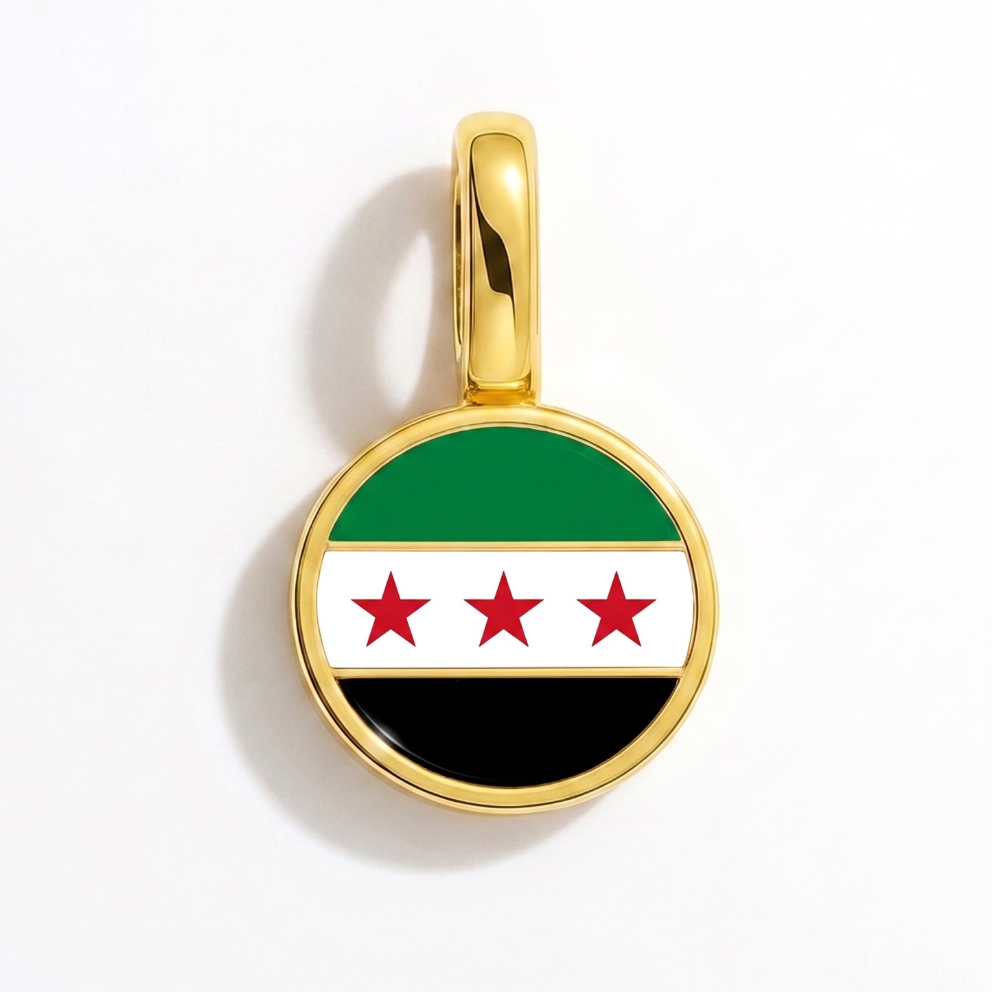 Charm bandera Siria – redonda oro
