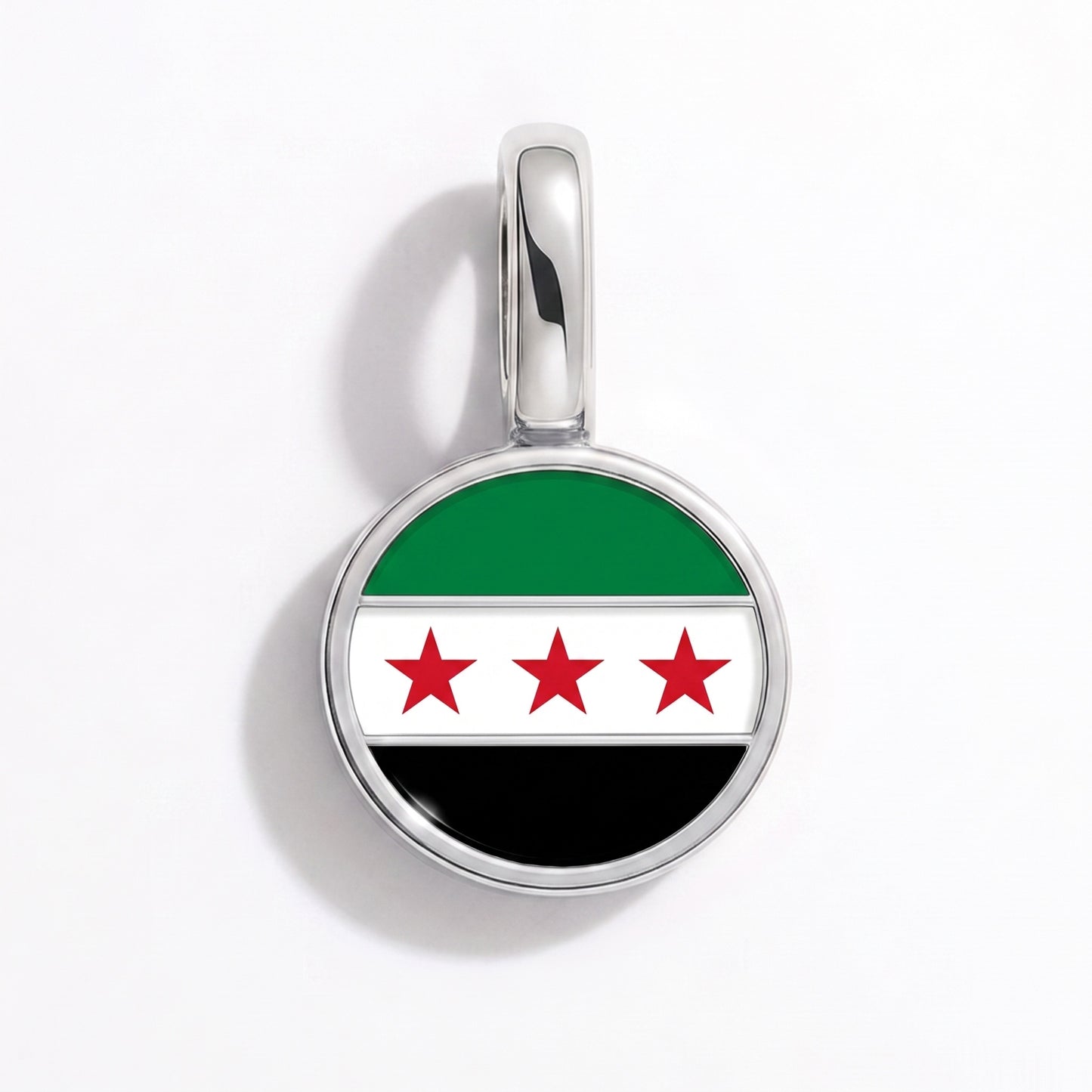 Charm bandera Siria – redonda plata