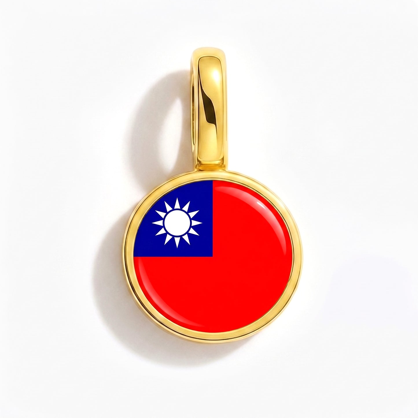 Charm bandera Taiwán – redonda oro
