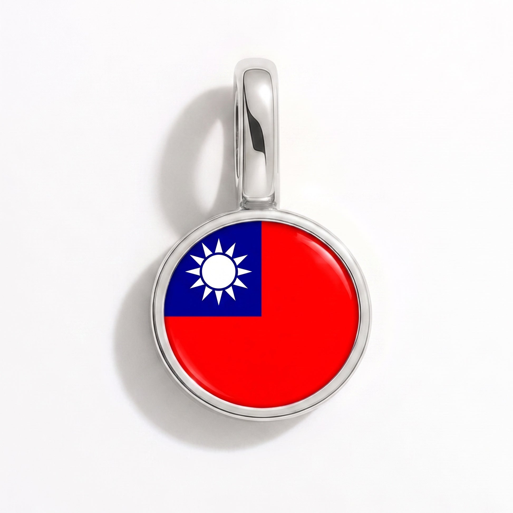 Charm bandera Taiwán – redonda plata