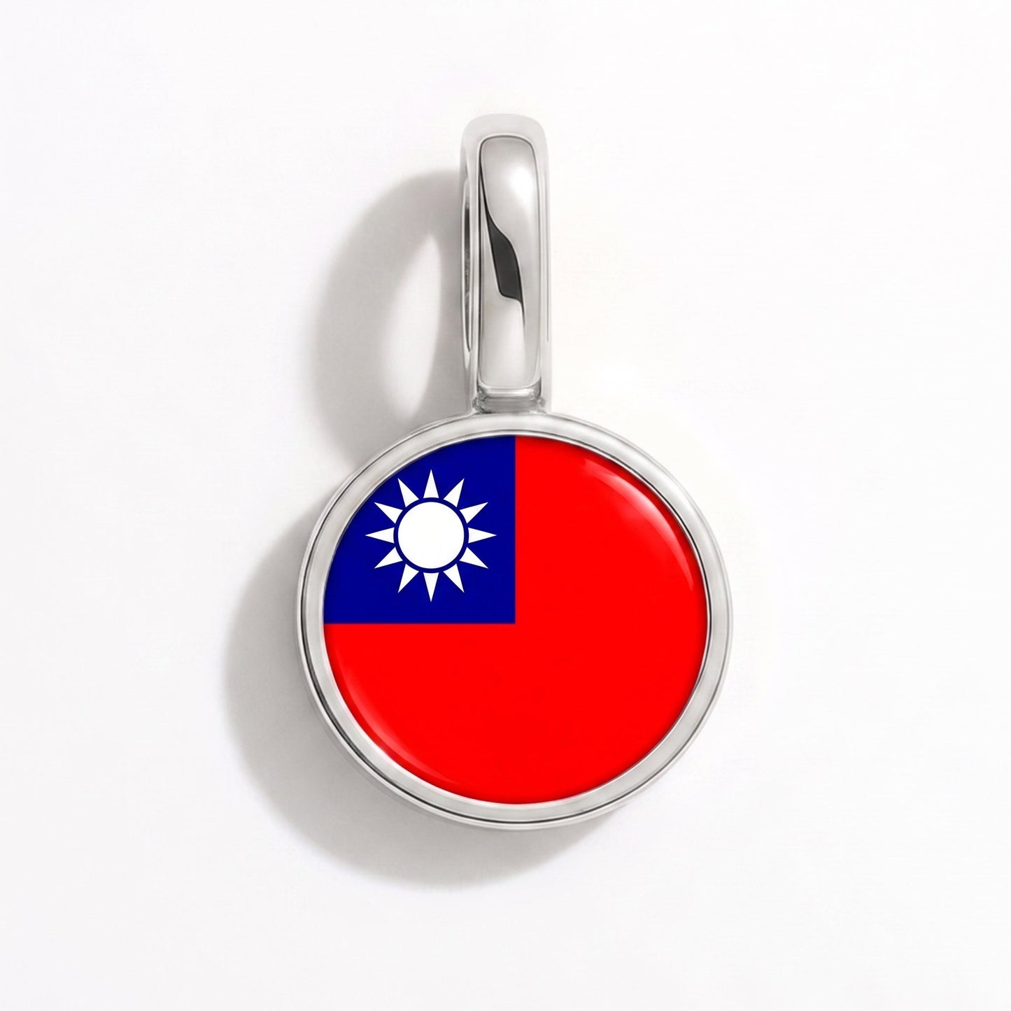 Charm bandera Taiwán – rectangular plata