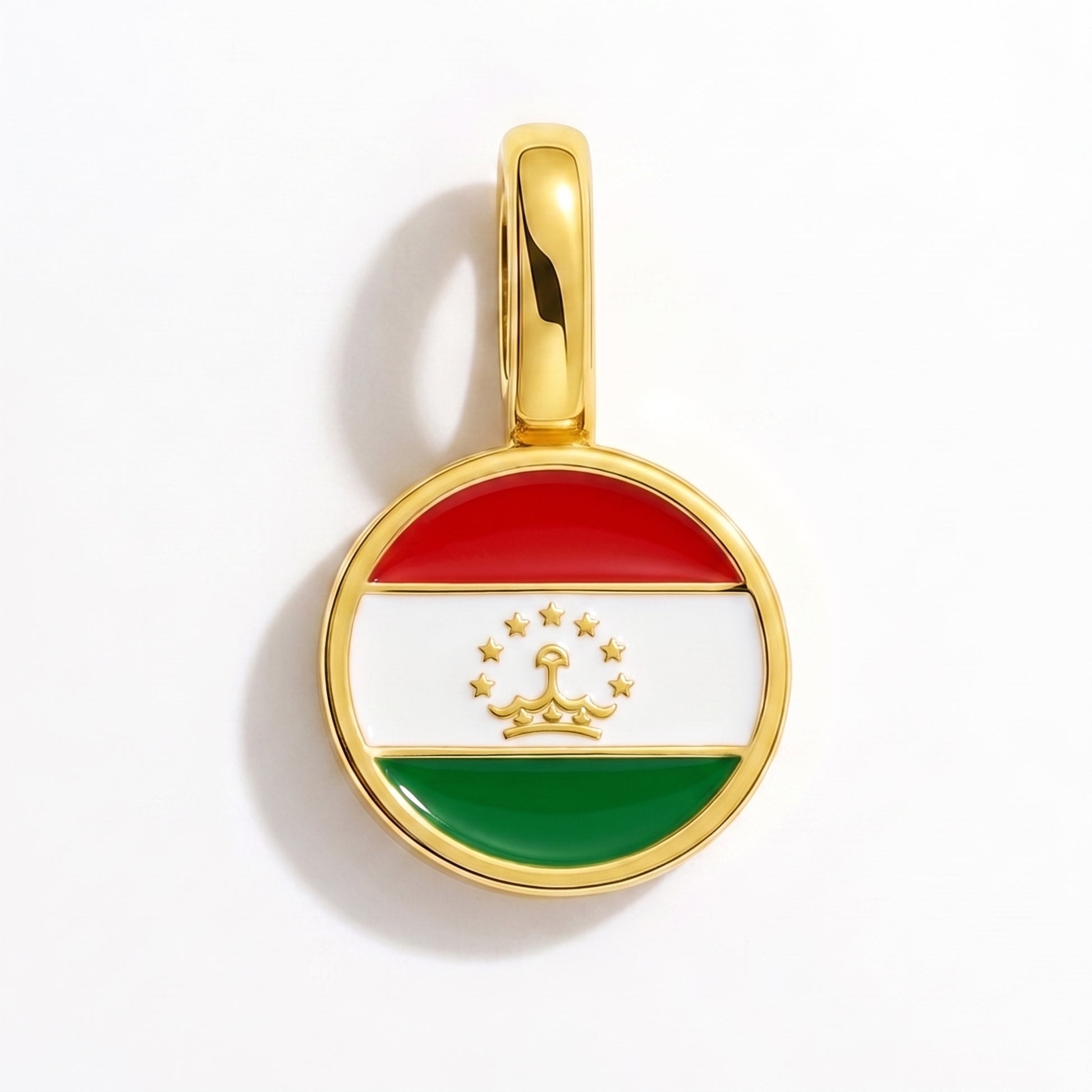 Charm bandera Tayikistán – redonda oro