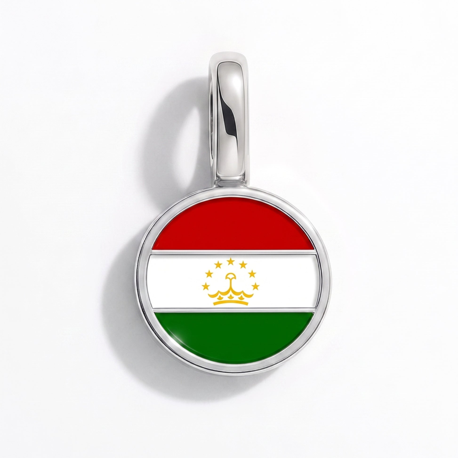 Charm bandera Tayikistán – redonda plata