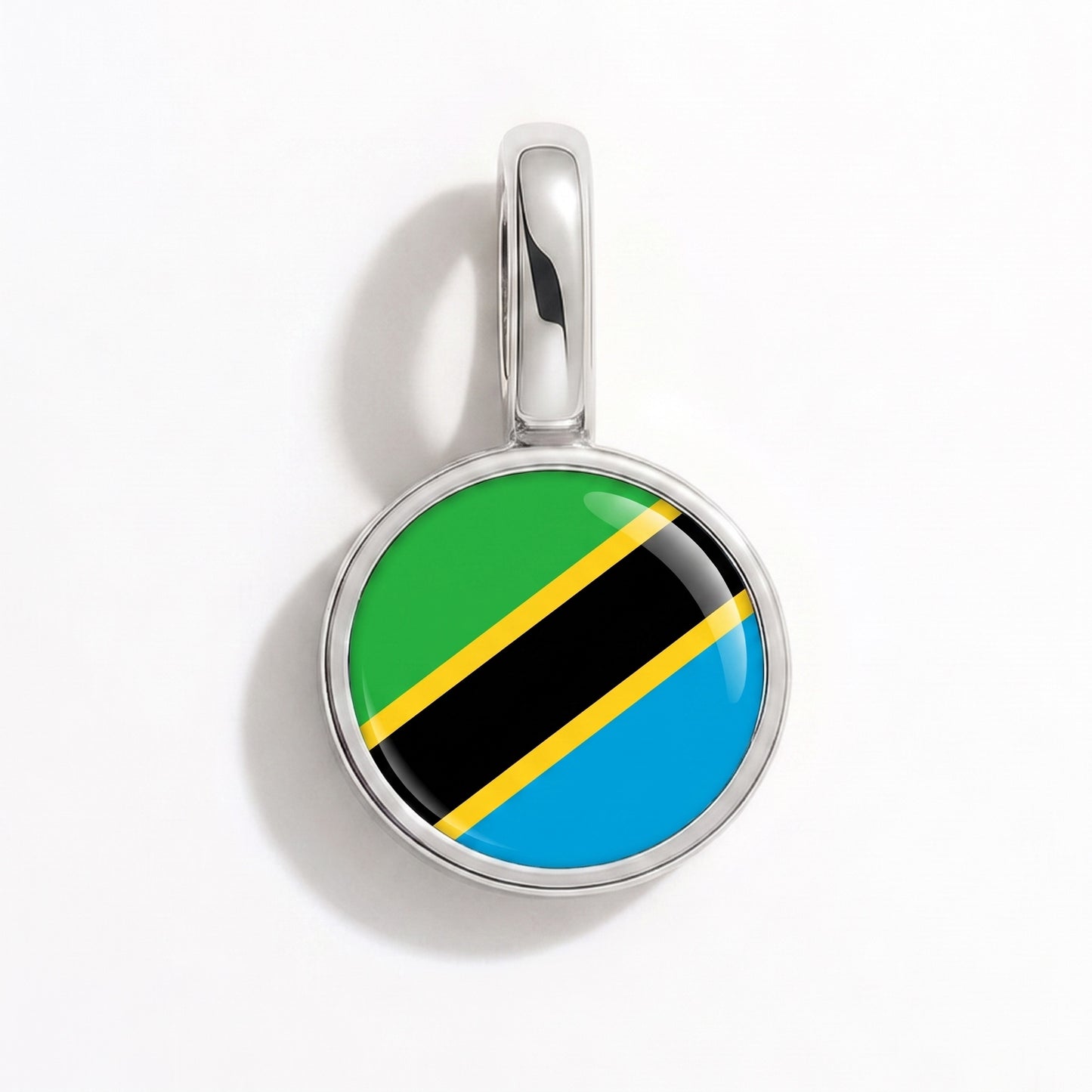 Charm bandera Tanzania – redonda plata