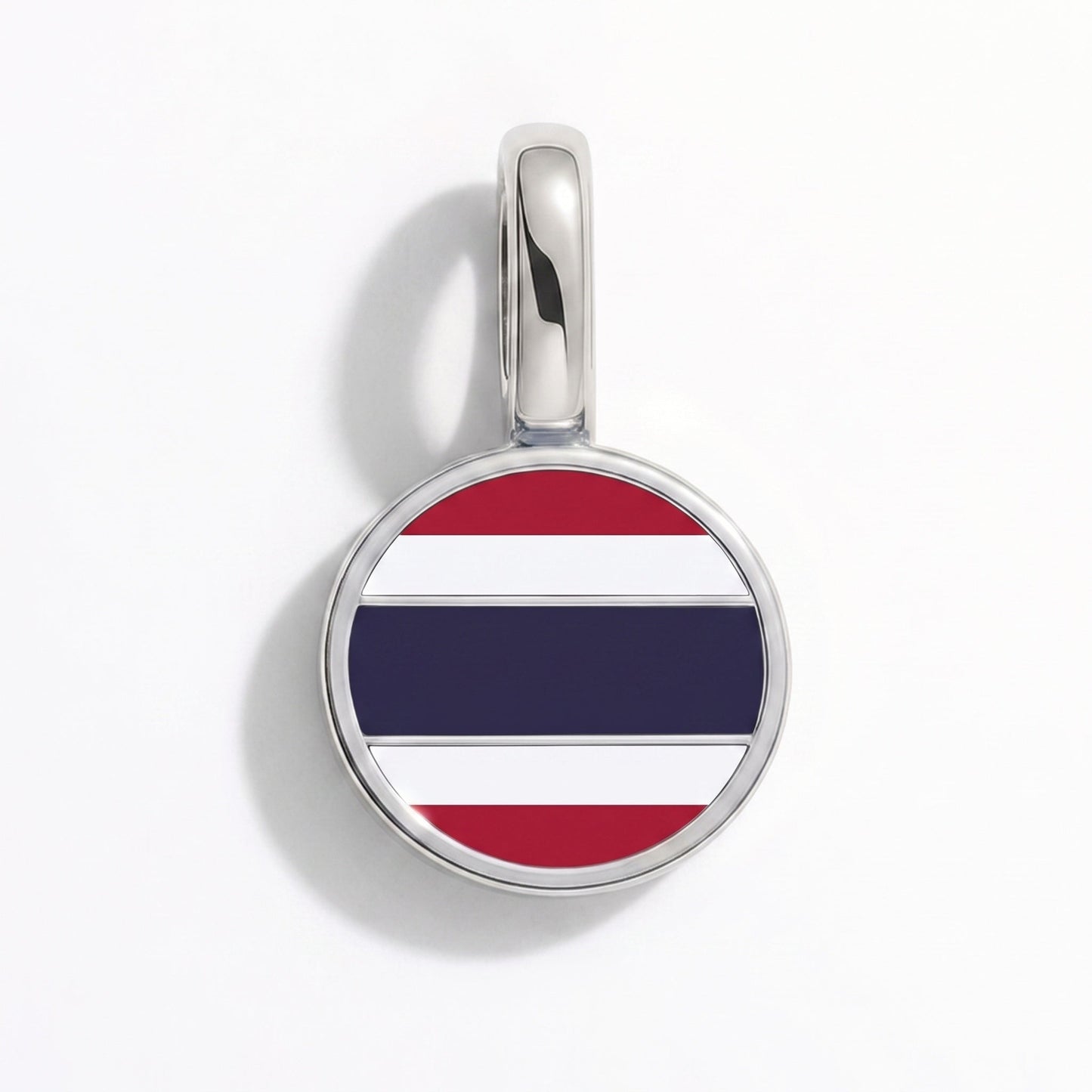 Charm bandera Tailandia – rectangular plata