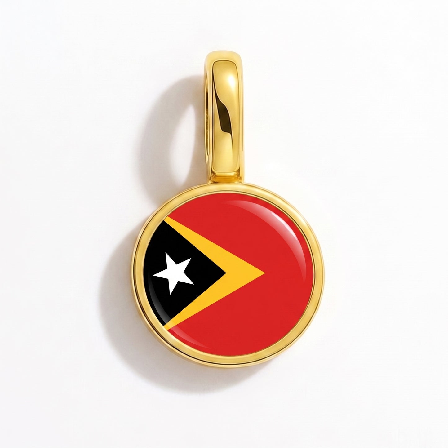 Charm bandera Timor Oriental – redonda oro