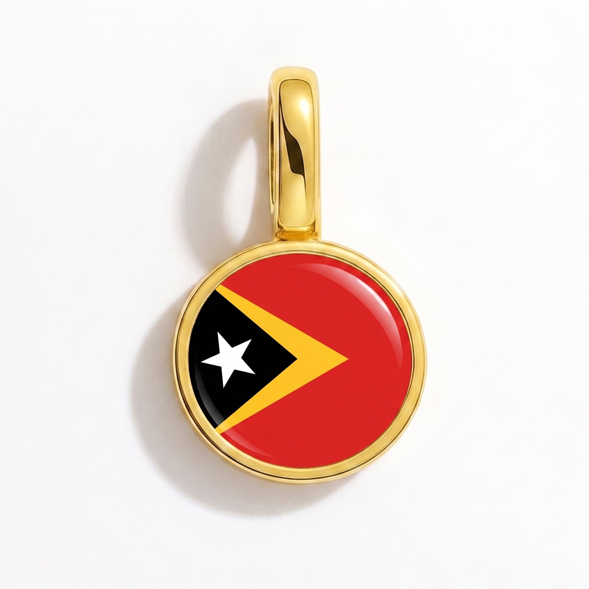 Charm bandera Timor Oriental – redonda oro