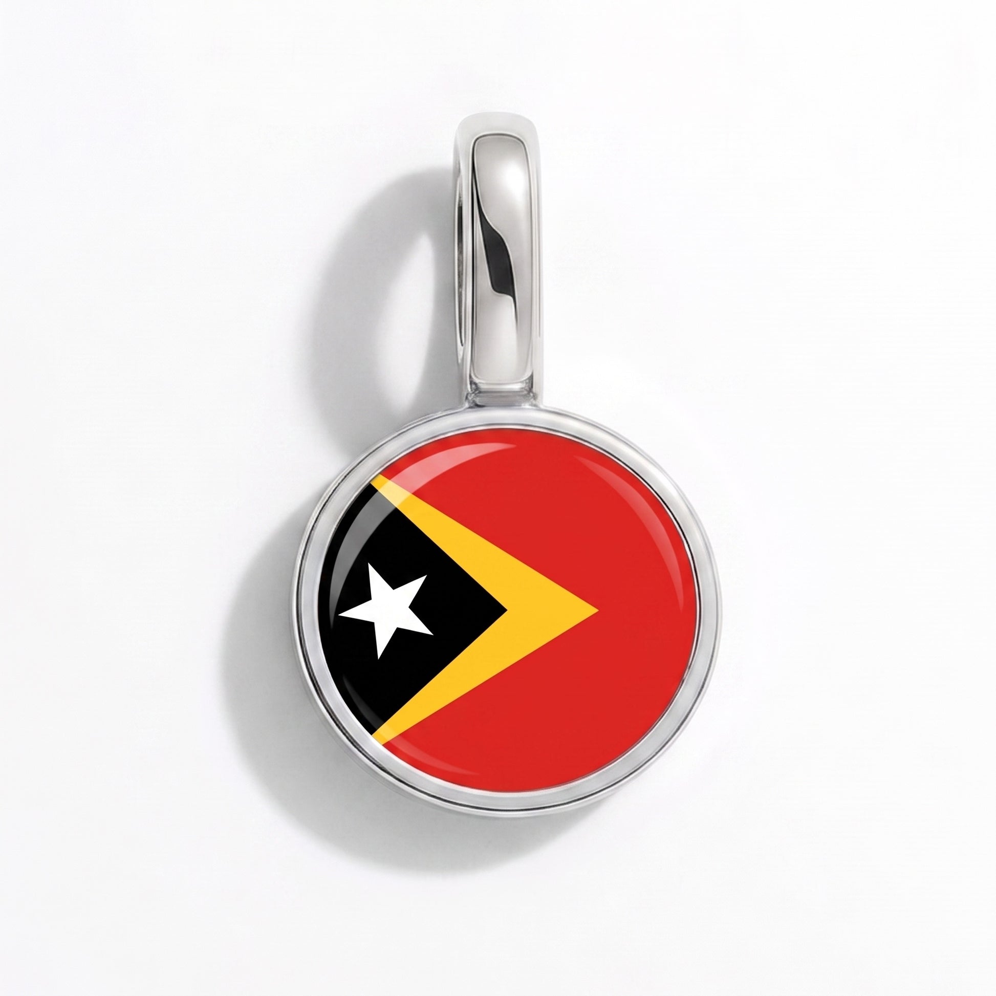 Charm bandera Timor Oriental – redonda plata