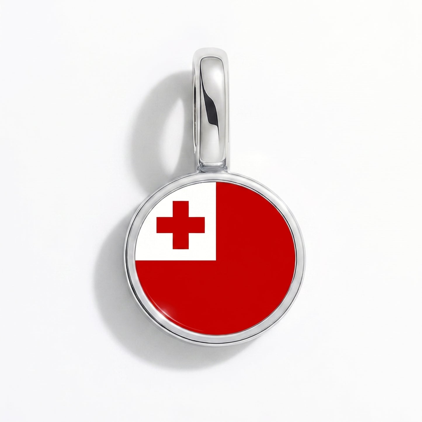 Charm bandera Tonga – redonda plata