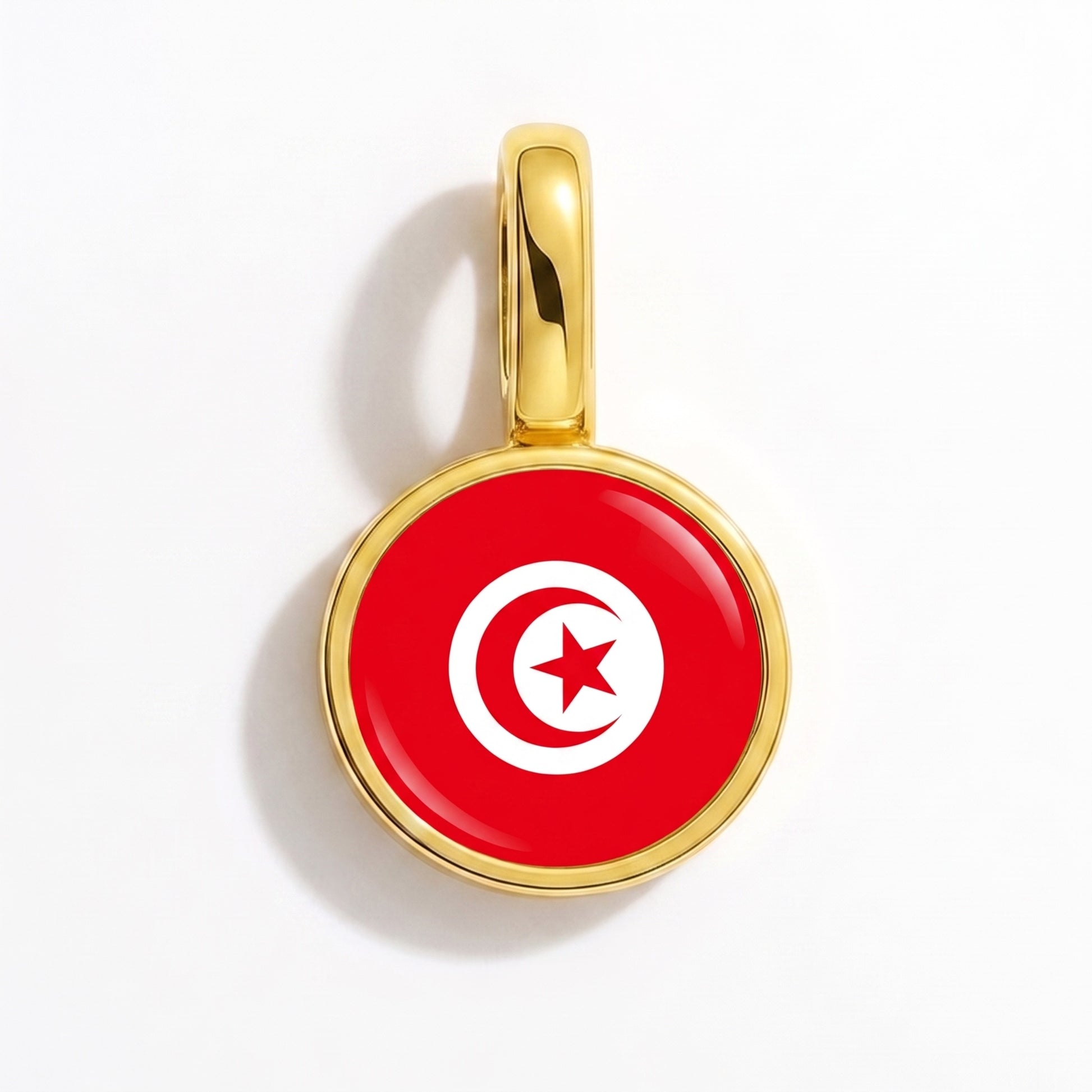 Charm bandera Túnez – redonda oro