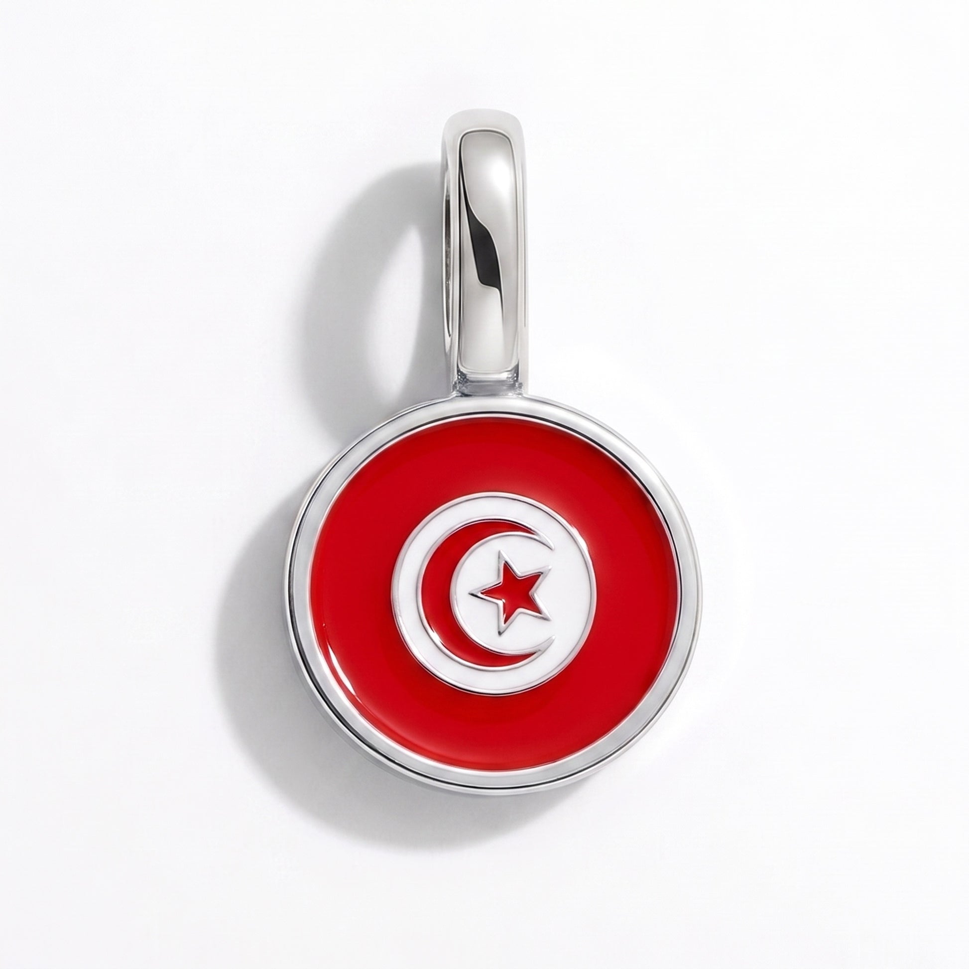 Charm bandera Túnez – redonda plata