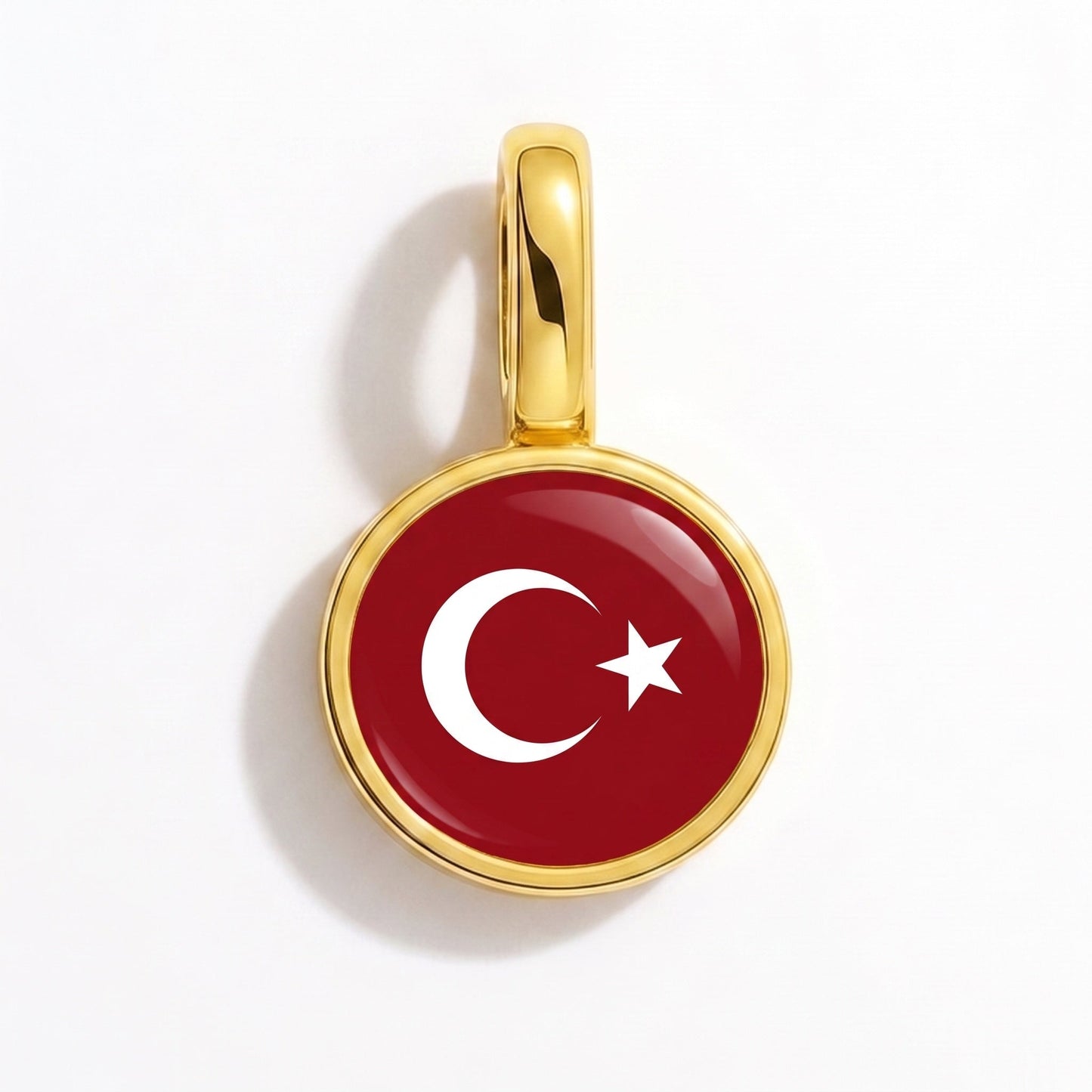 Charm bandera Turquía – rectangular oro