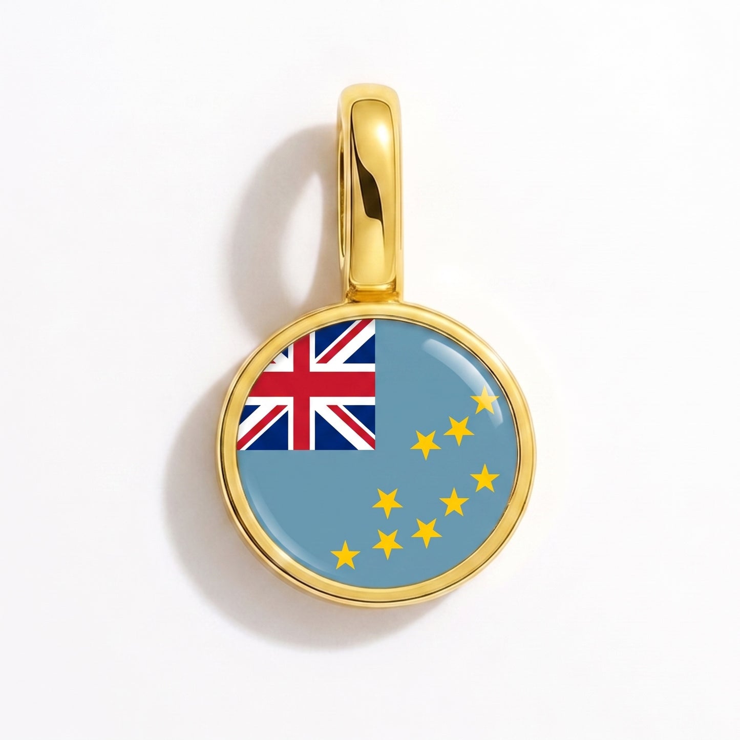 Charm bandera Tuvalu – redonda oro