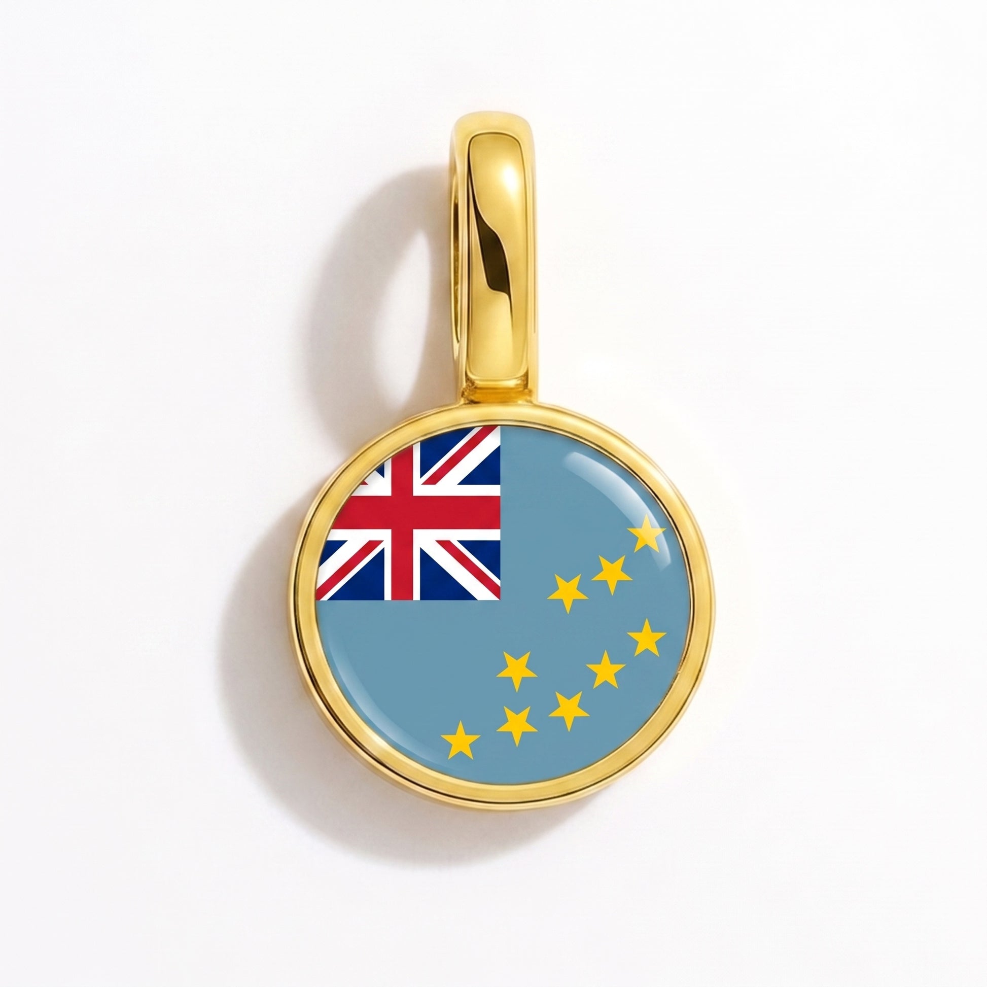 Charm bandera Tuvalu – redonda oro