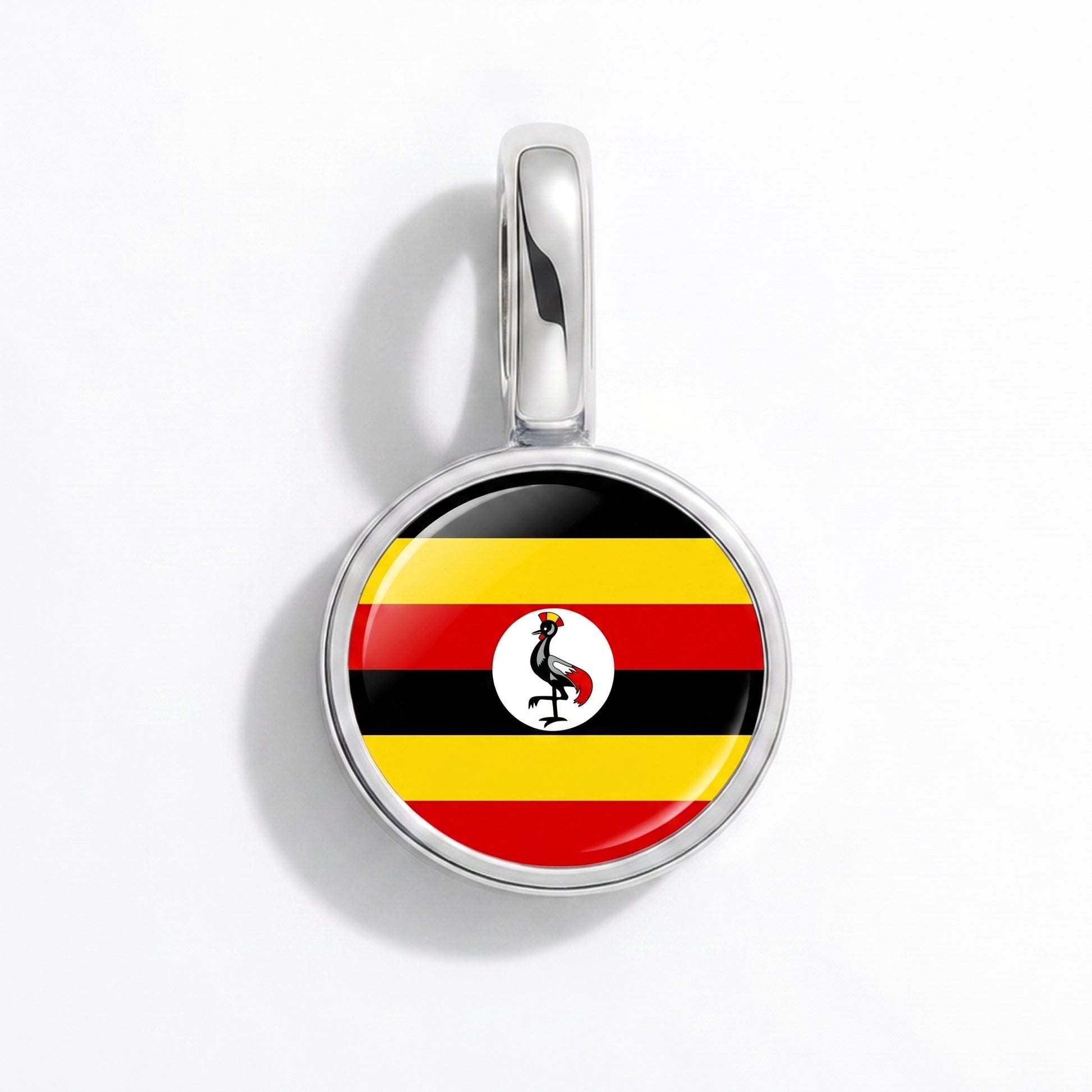 Charm bandera Uganda – redonda plata