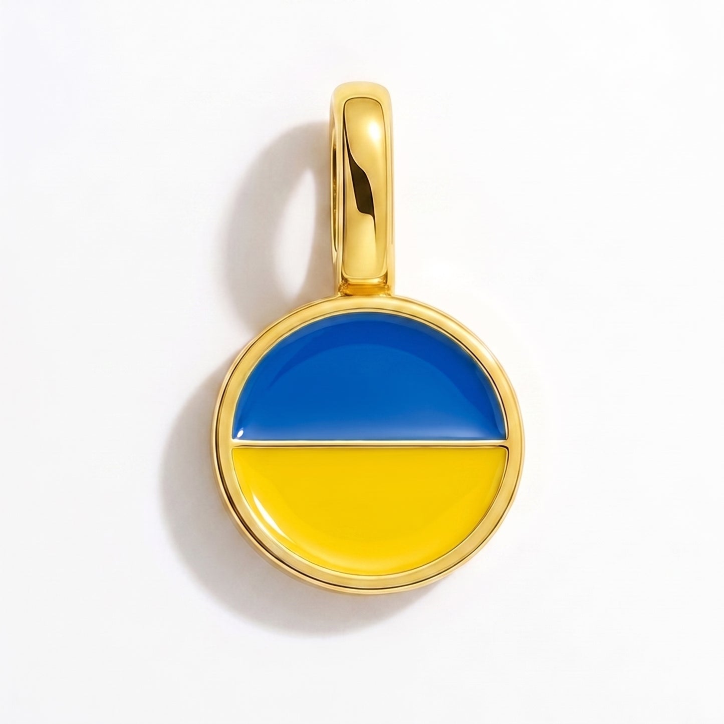 Charm bandera Ucrania – redonda oro